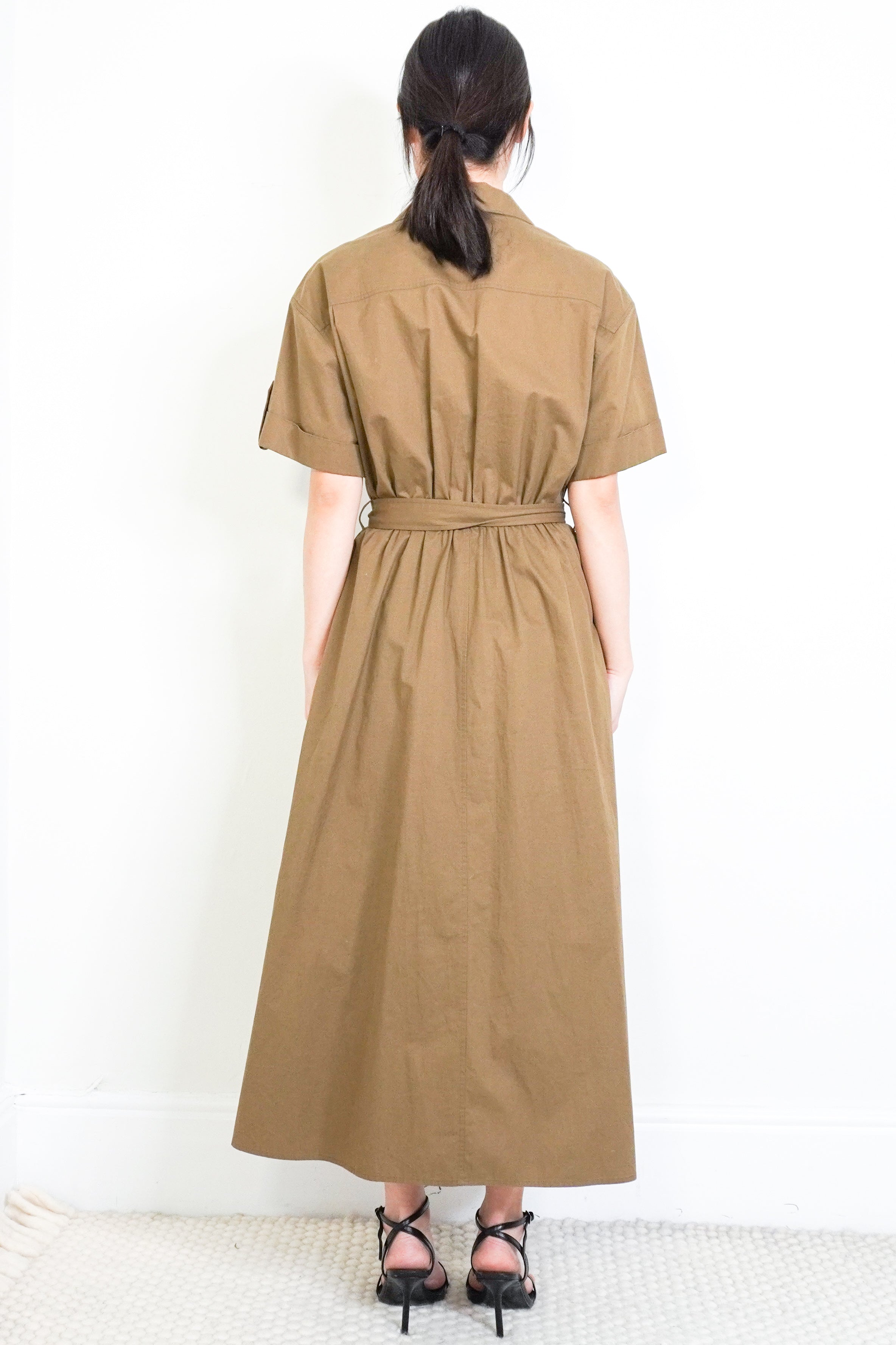 Celine-Brown-Cotton-Dress-back-picture-Chelsea-London