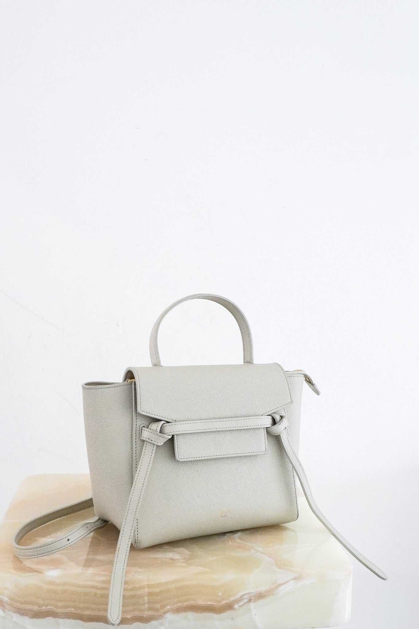 Celine-Micro-Belt-Shoulder-Bag-in-Taupe-front-picture-chelsea-london