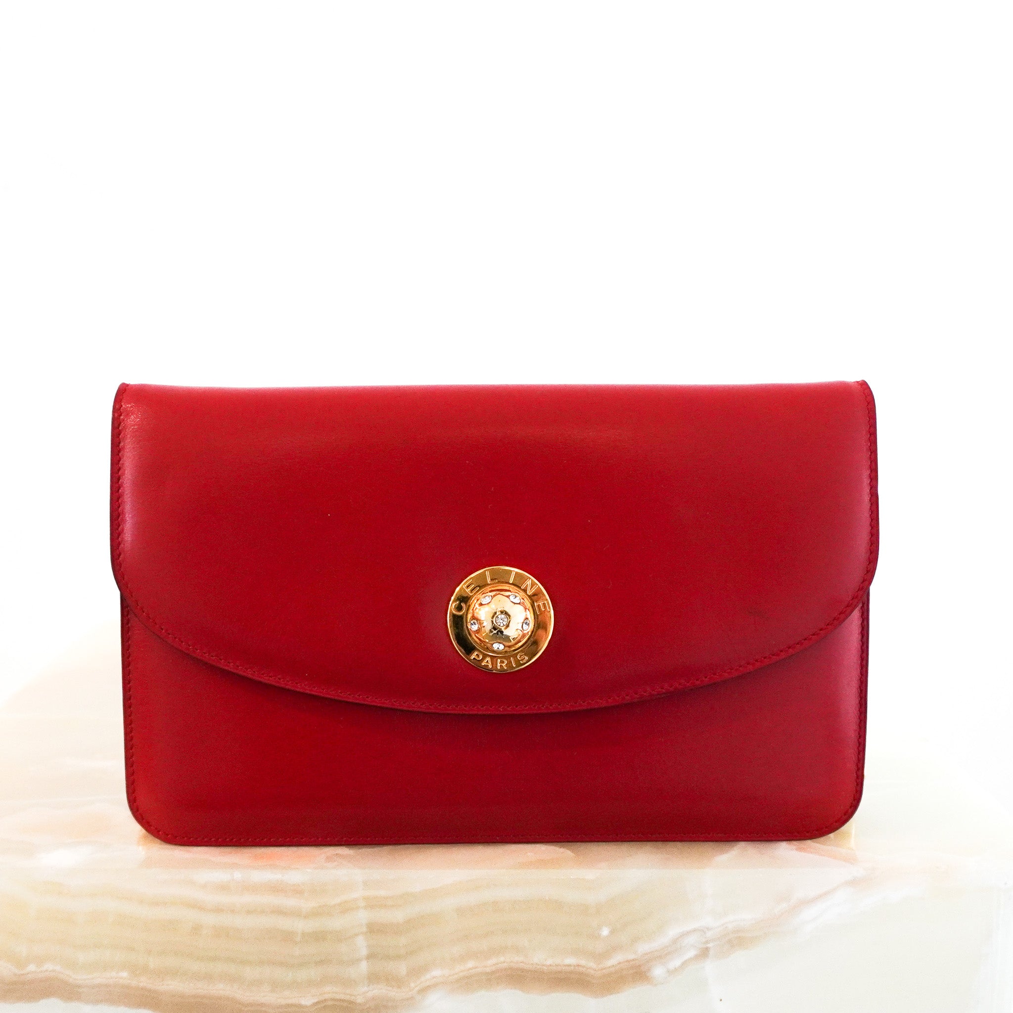 Celine Star Ball Shoulder Bag in Red | Authentic Preloved - Reloved Again
