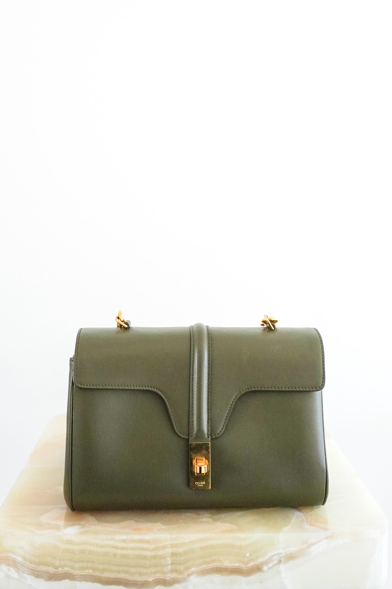 Celine-Teen-16-Soft-Calfskin-Bag-in-Green-front-pictures-chelsea-london