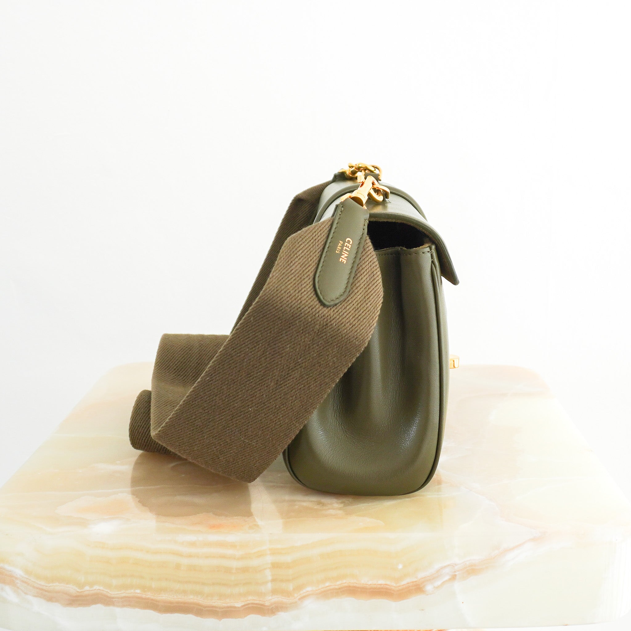 Celine Teen 16 Soft Calfskin Bag in Green RRP £1850 | Authentic Preloved - Reloved Again