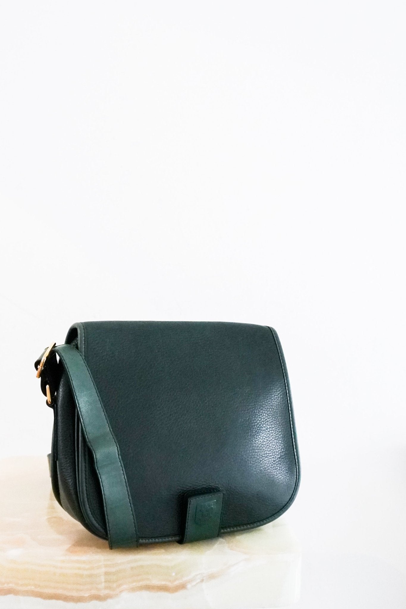 Celine Vintage Green Saddle - Style Crossbody Bag RRP £2450 | Authentic Preloved - Reloved Again