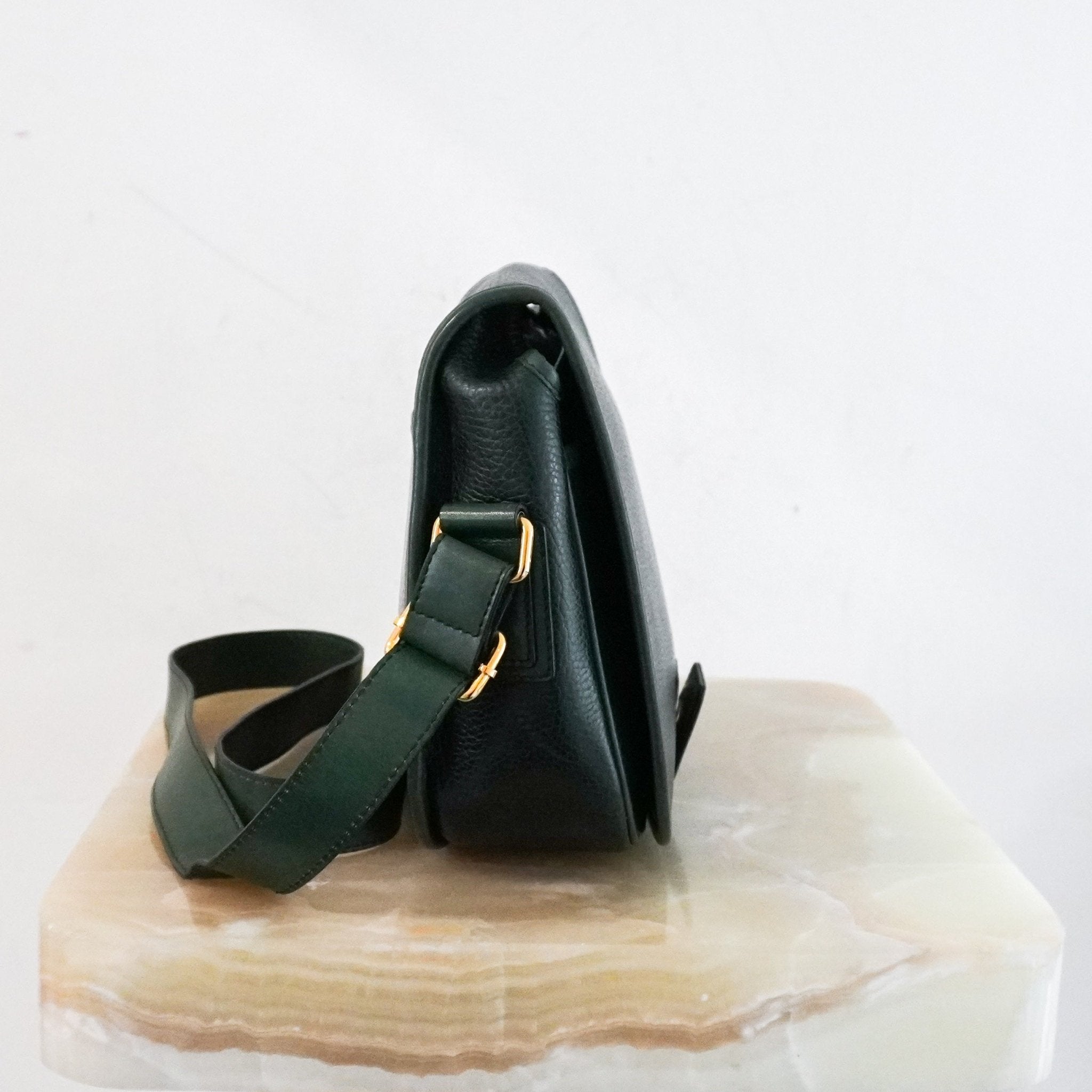 Celine Vintage Green Saddle - Style Crossbody Bag RRP £2450 | Authentic Preloved - Reloved Again