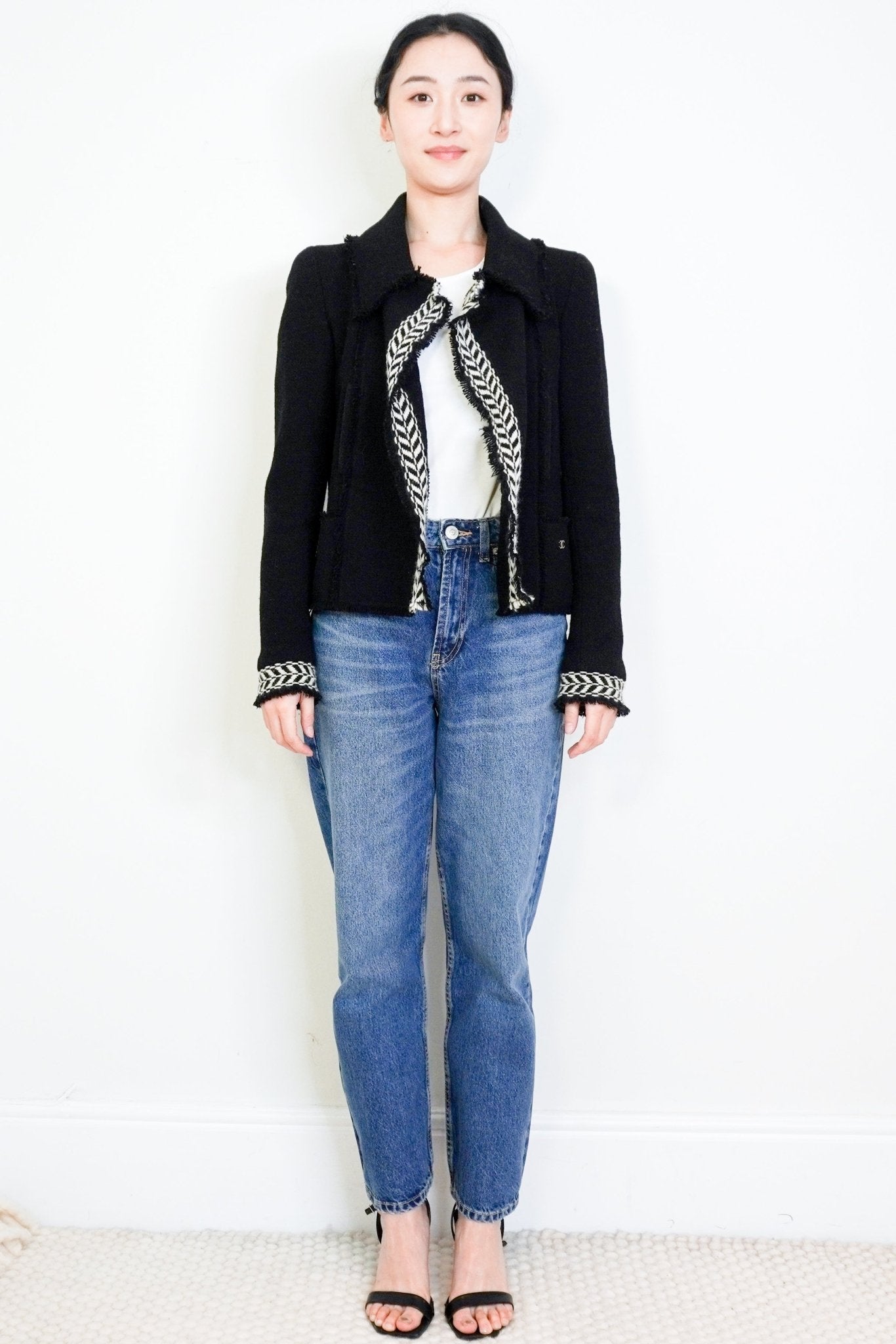 Chanel Black Tweed Jacket with Scarf RRP £7740 | Authentic Preloved - Reloved Again