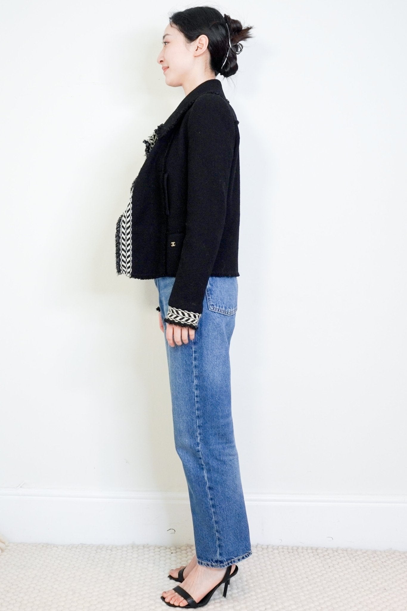 Chanel Black Tweed Jacket with Scarf RRP £7740 | Authentic Preloved - Reloved Again