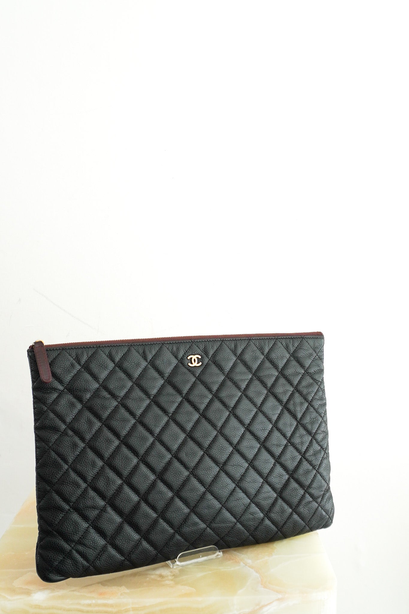 Chanel Large Lambskin Quilted O Case Clutch | Authentic Preloved - Reloved Again