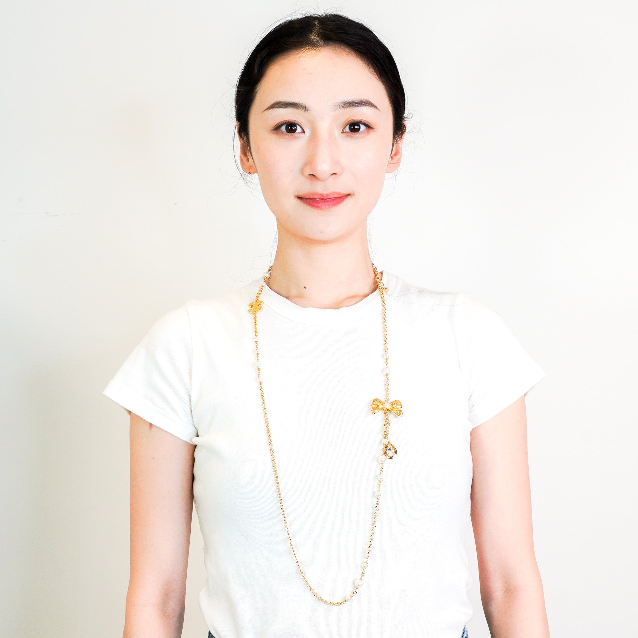 Chanel Long Pearl and Ribbon Necklace RRP £1200 | Authentic Preloved - Reloved Again