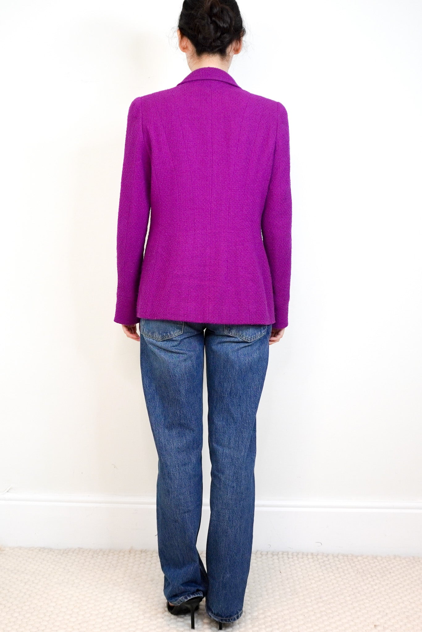 Chanel Purple Bouclé Suit – 1995 Karl Lagerfeld Era RRP £4000 | Authentic Preloved - Reloved Again