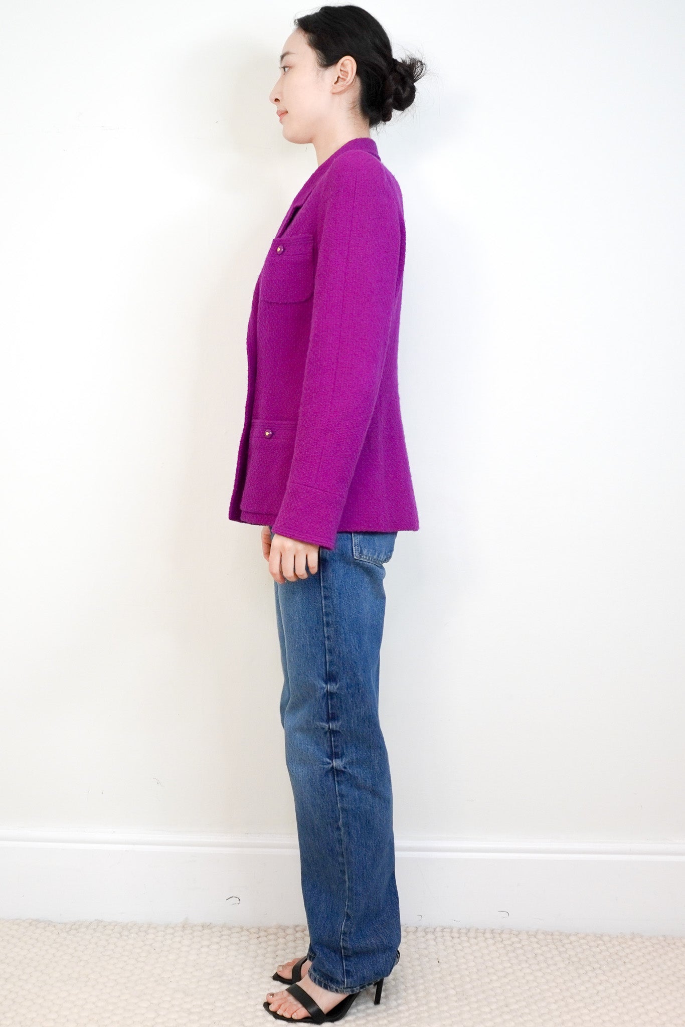 Chanel Purple Bouclé Suit – 1995 Karl Lagerfeld Era RRP £4000 | Authentic Preloved - Reloved Again