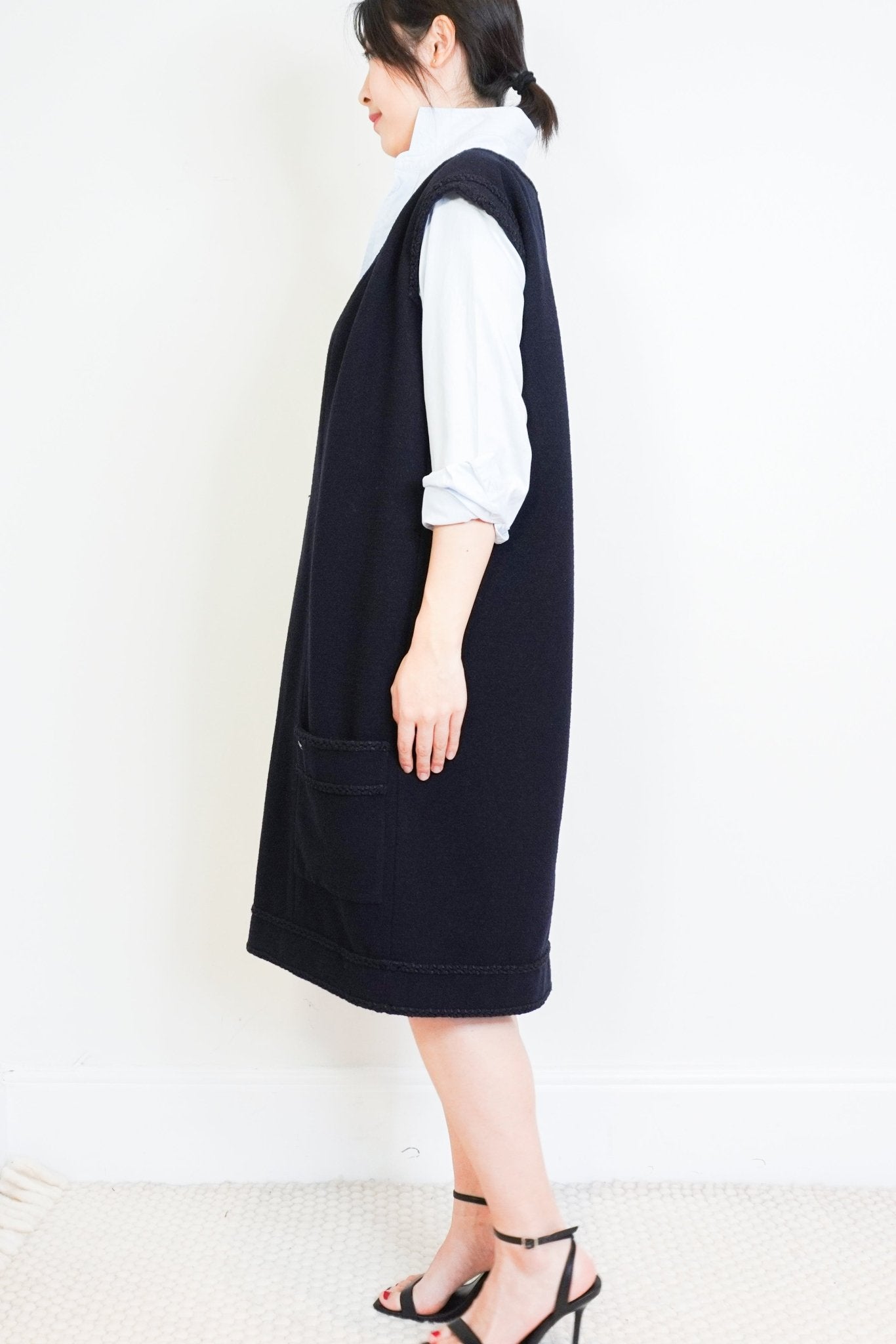 Chanel Silk Blend Navy Dress 08C from 2008 Cruise collection RRP £1200 | Authentic Preloved - Reloved Again