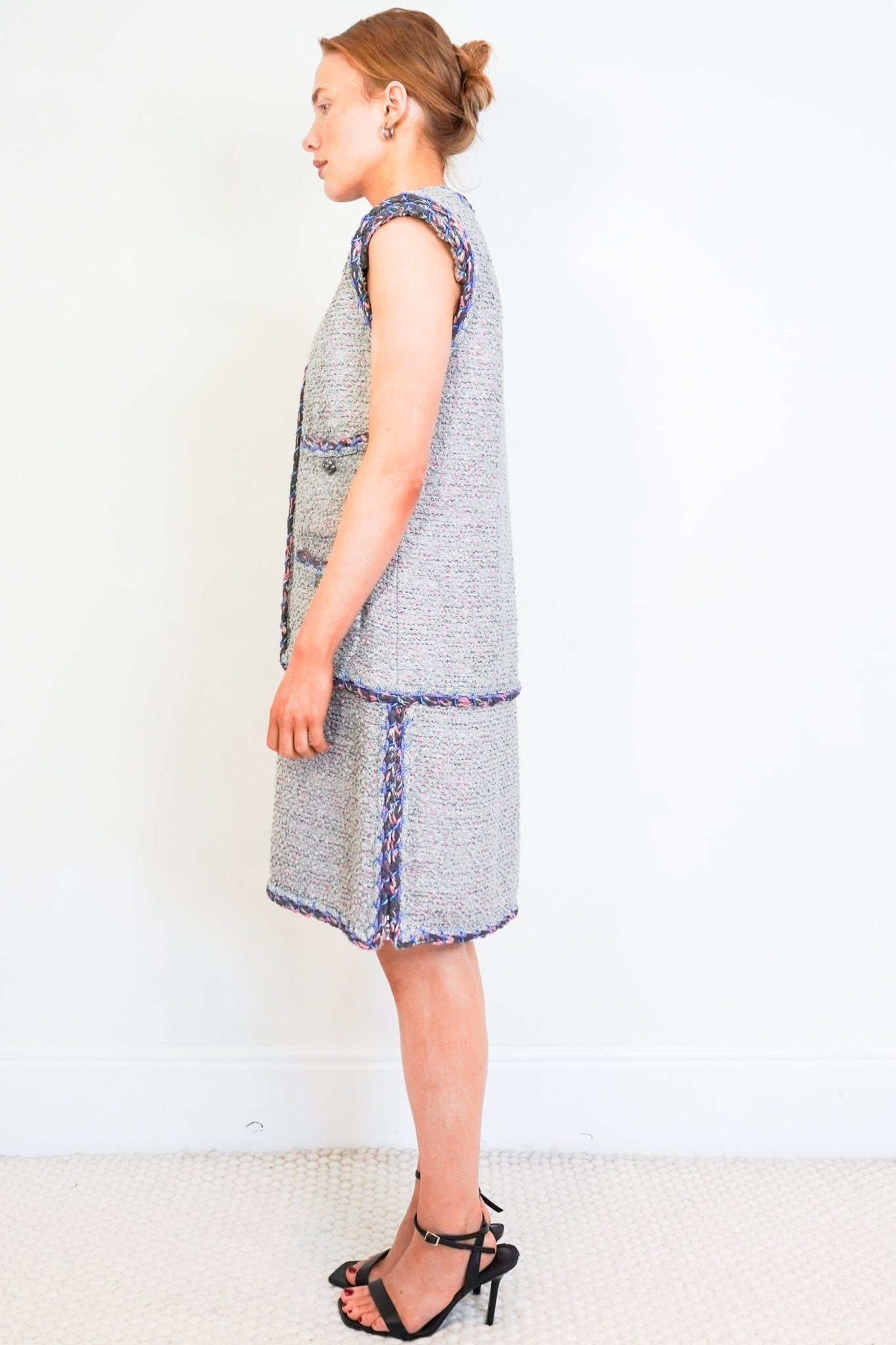 Chanel Spring 2014 Metallic Tweed Sleeveless Dress RRP £2650 | Authentic Preloved - Reloved Again
