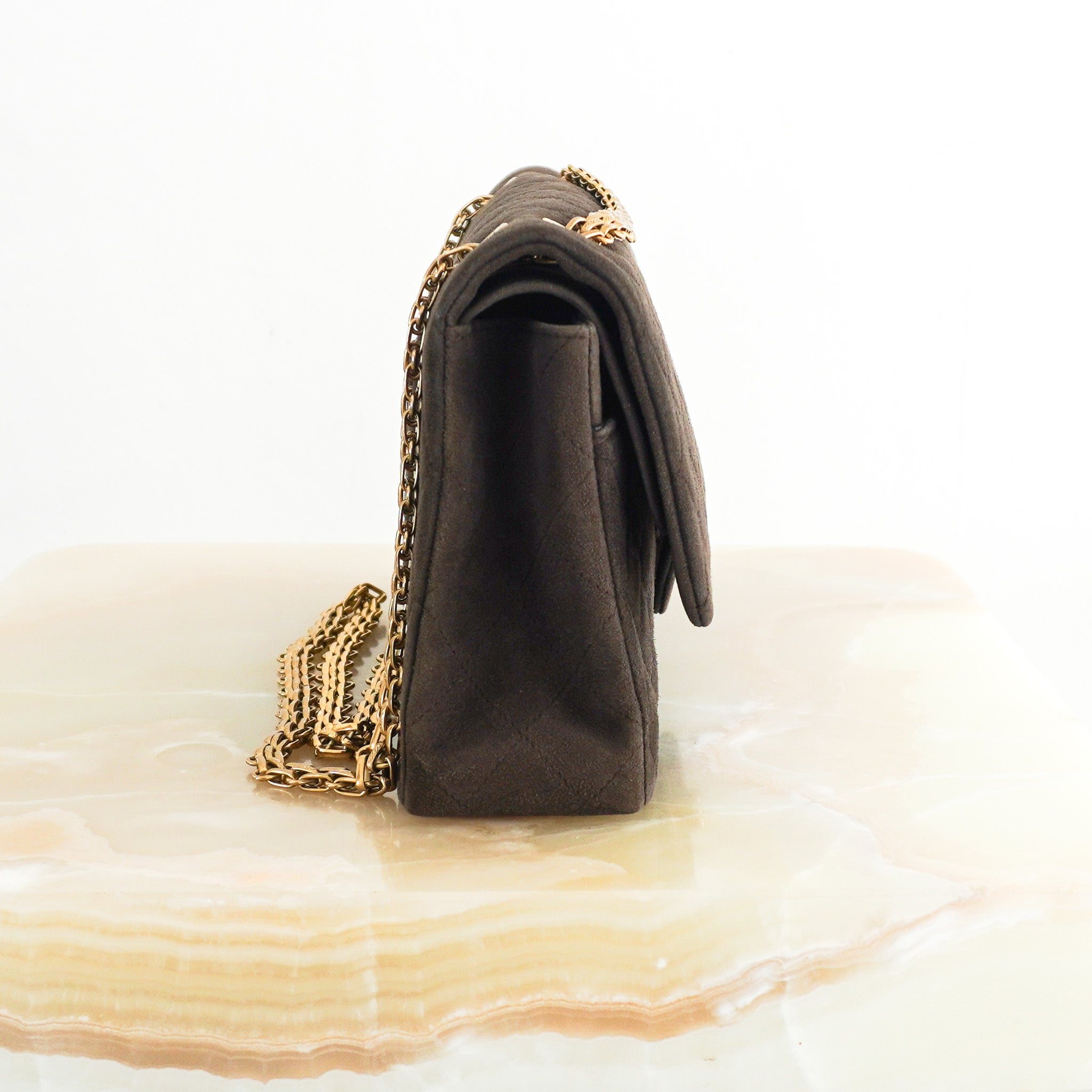 RARE Chanel Vintage 2.55 Double Flap Suede Brown Handbag RRP £8,850 | Authentic Preloved - Reloved Again