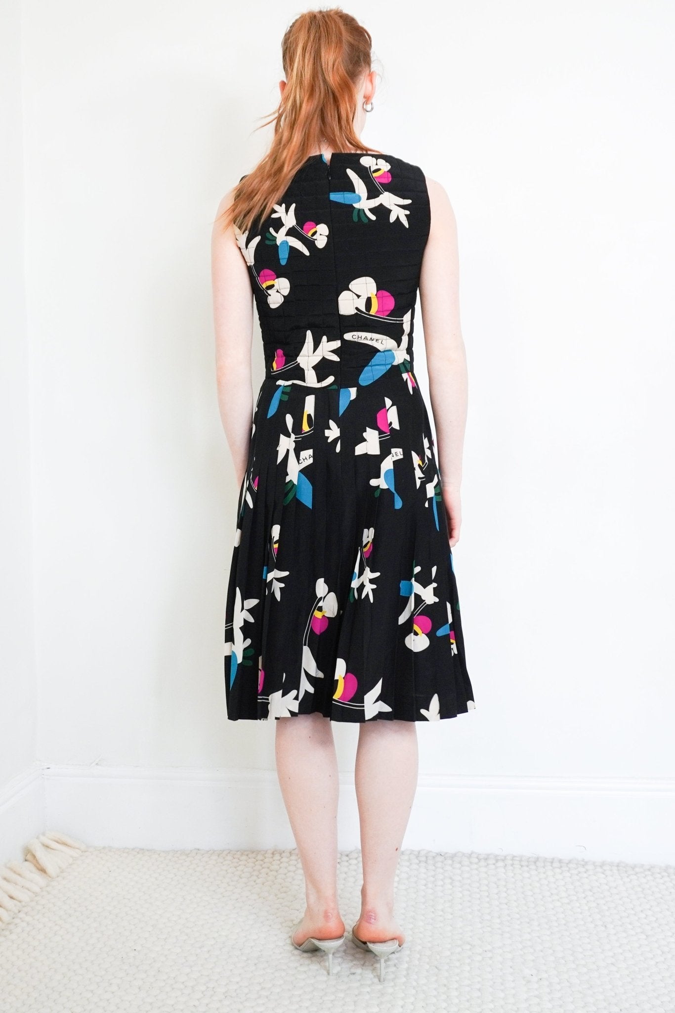 Chanel Vintage Black Silk Print Dress SS 2000 Runway RRP £1200 | Authentic Preloved - Reloved Again