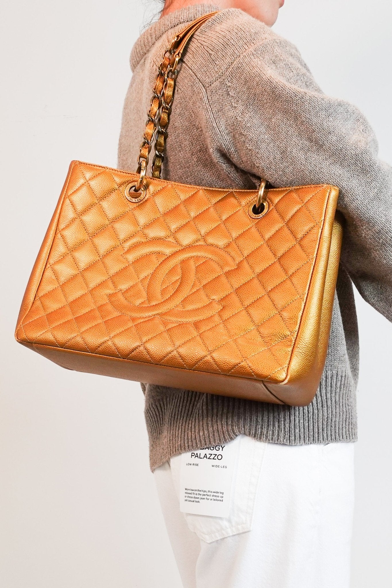 Chanel Grand Quilted Caviar Leather Gold Shopper bag RRP £5.2K | Authentic Preloved - Reloved Again