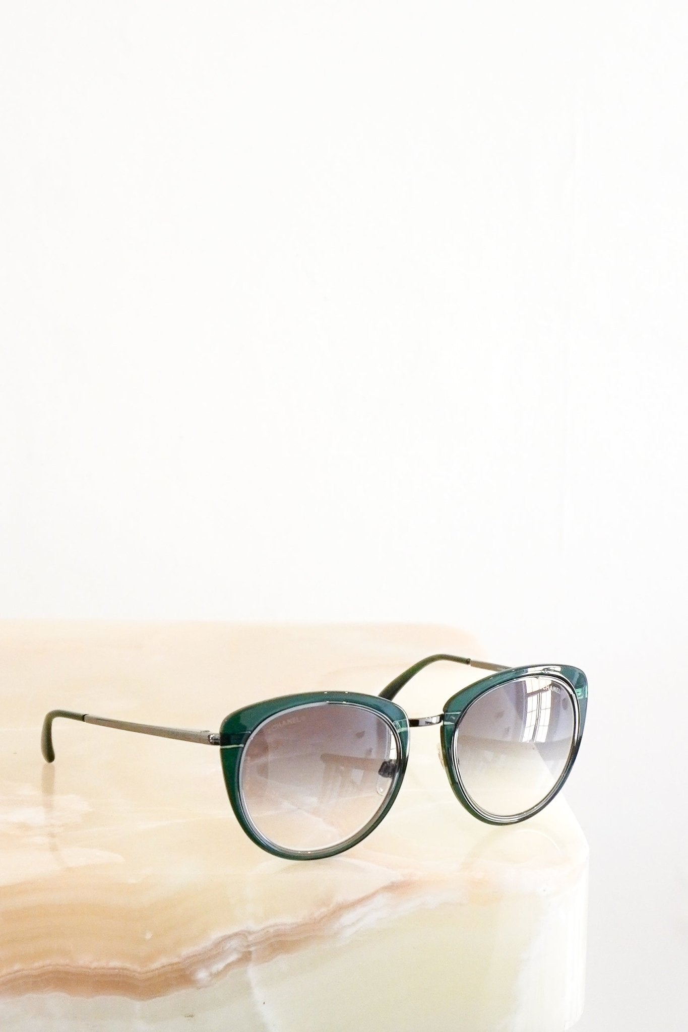 Chanel Green Cat Eye Sunglasses (RRP £450) | Authentic Preloved FINAL SALE - Reloved Again