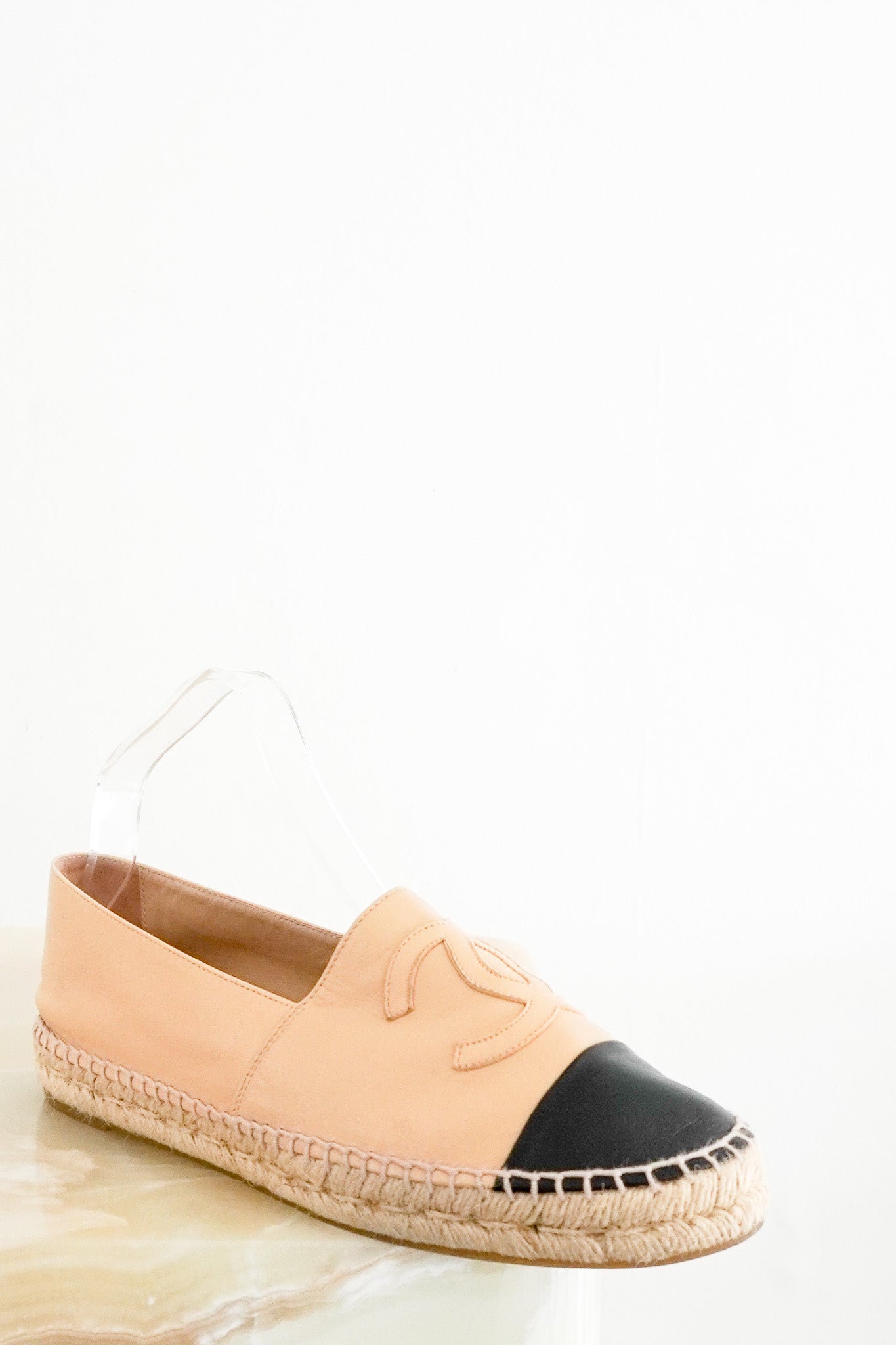 Chanel Nude Leather CC Espadrilles (RRP £750) | final sale Authentic Preloved - Reloved Again