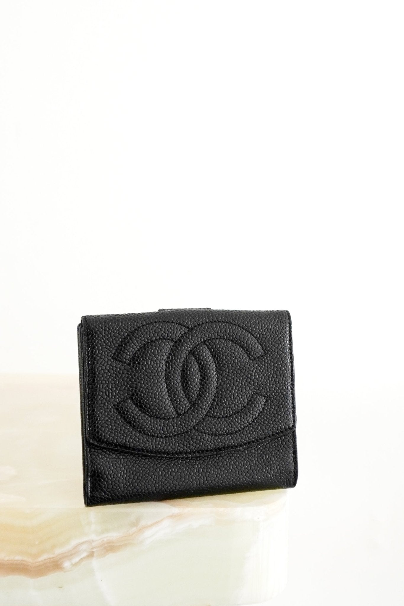 Chanel Vintage Black Caviar Timeless CC Flap Wallet | Authentic Preloved - Reloved Again