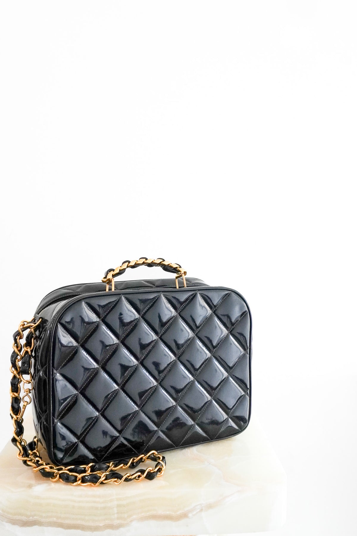 Chanel Vintage Patent Crossbody Bag front