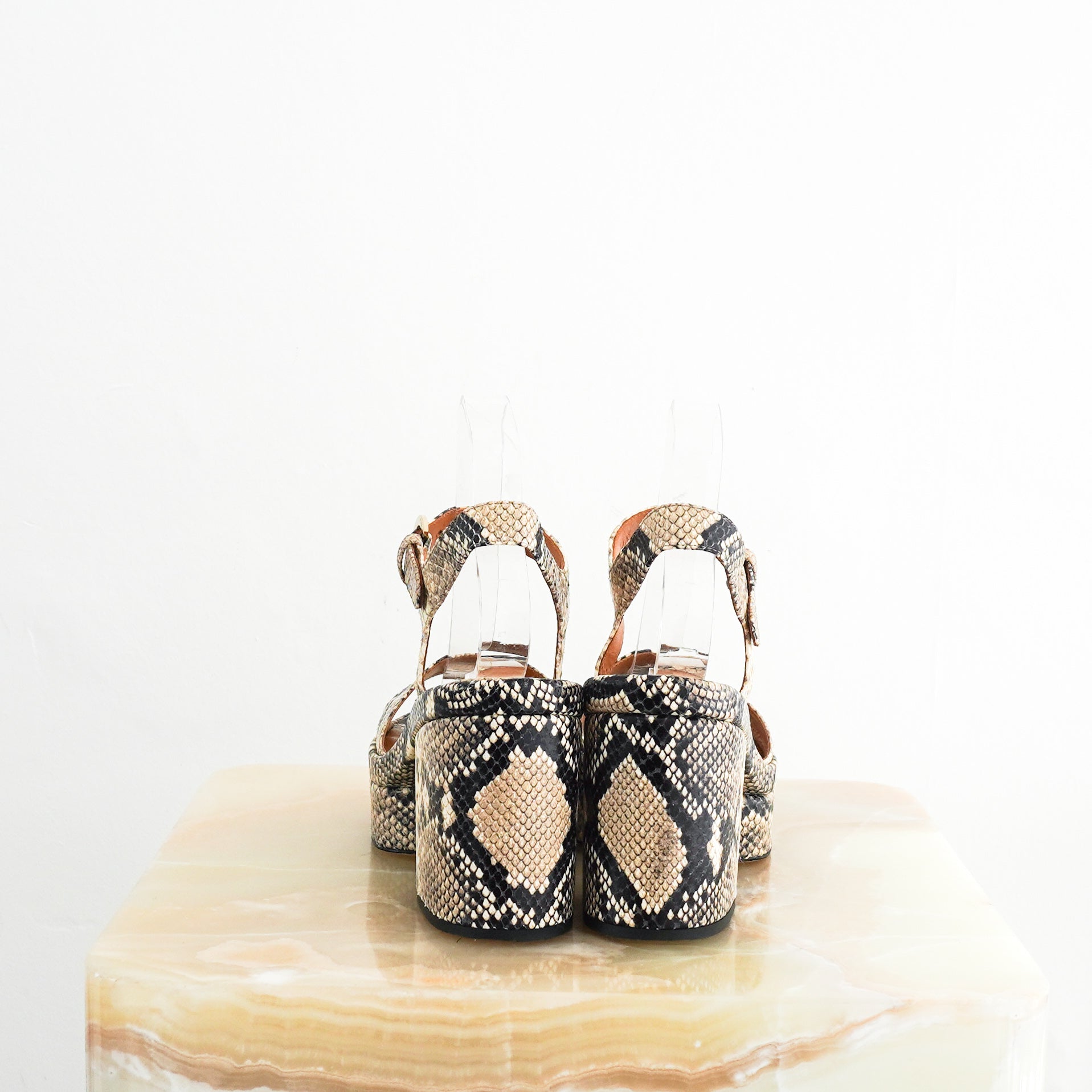 Chloe Snakeskin Leather Platform Heels RRP £350 | Authentic Preloved - Reloved Again