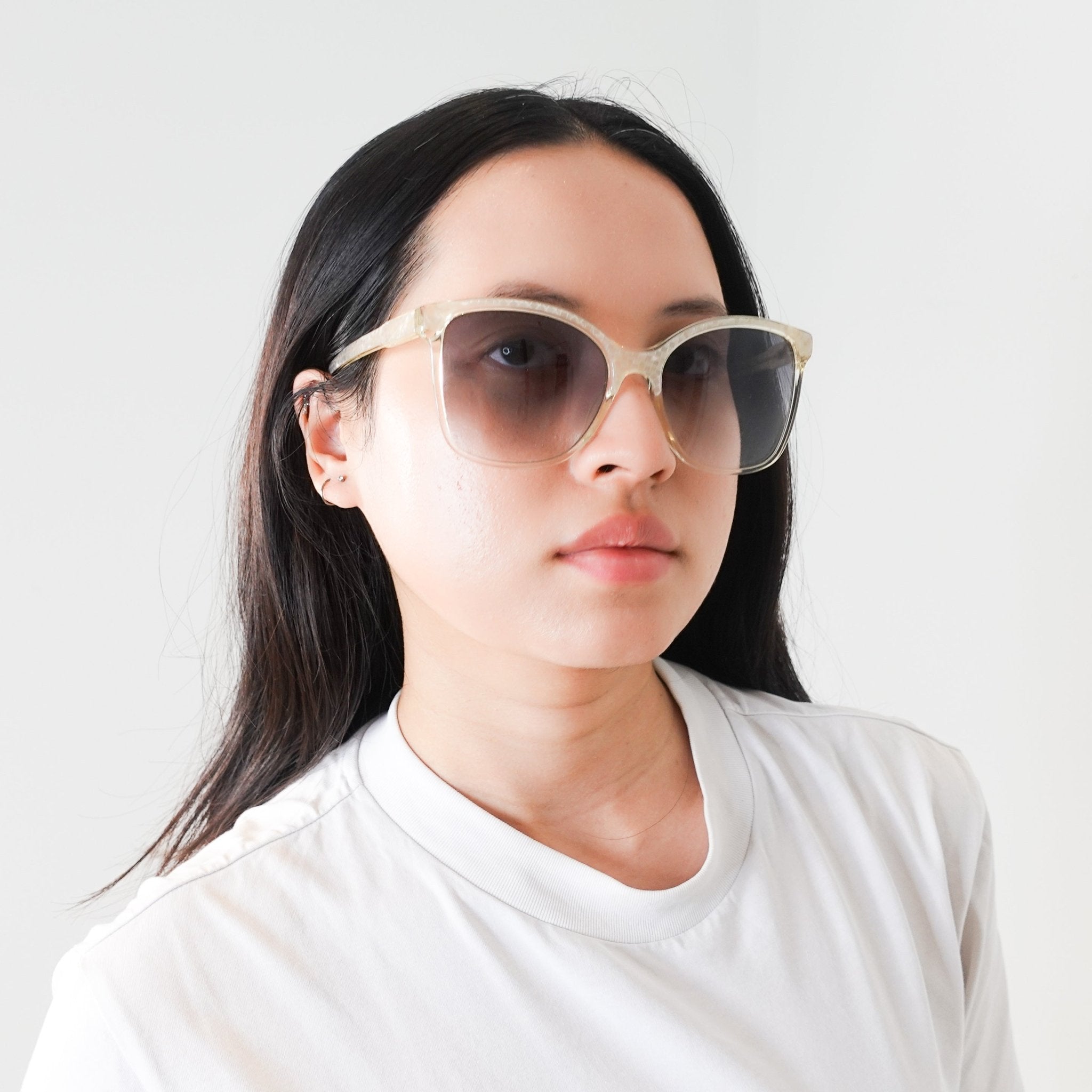 Chloe White Pearl Champagne Mosaic Sunglasses RRP £210 | Authentic Preloved - Reloved Again