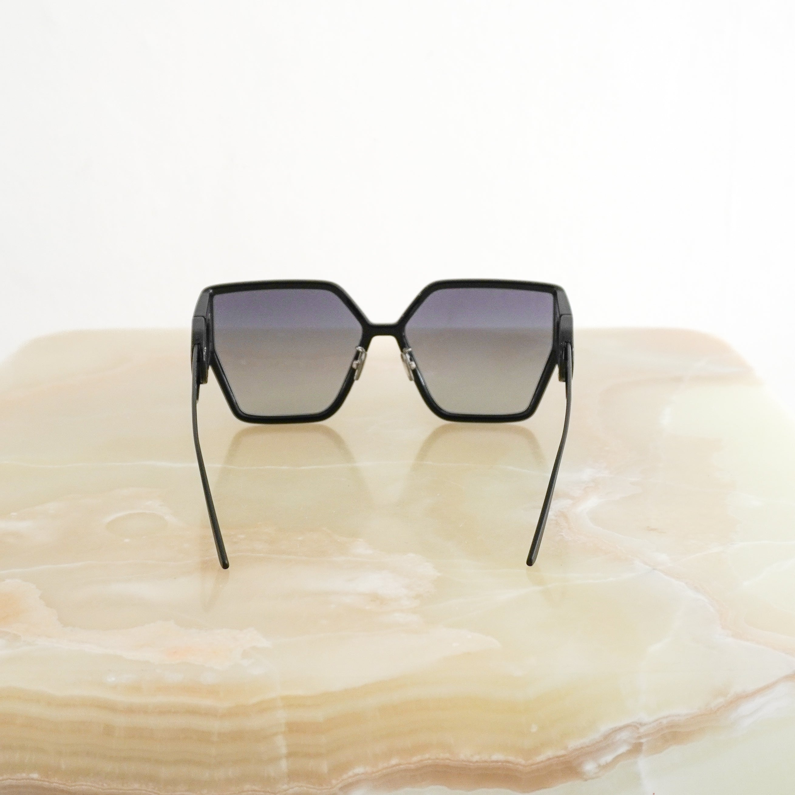 Christian Dior Black 30Montaigne Oversized Sunglasses back photo chelsea london