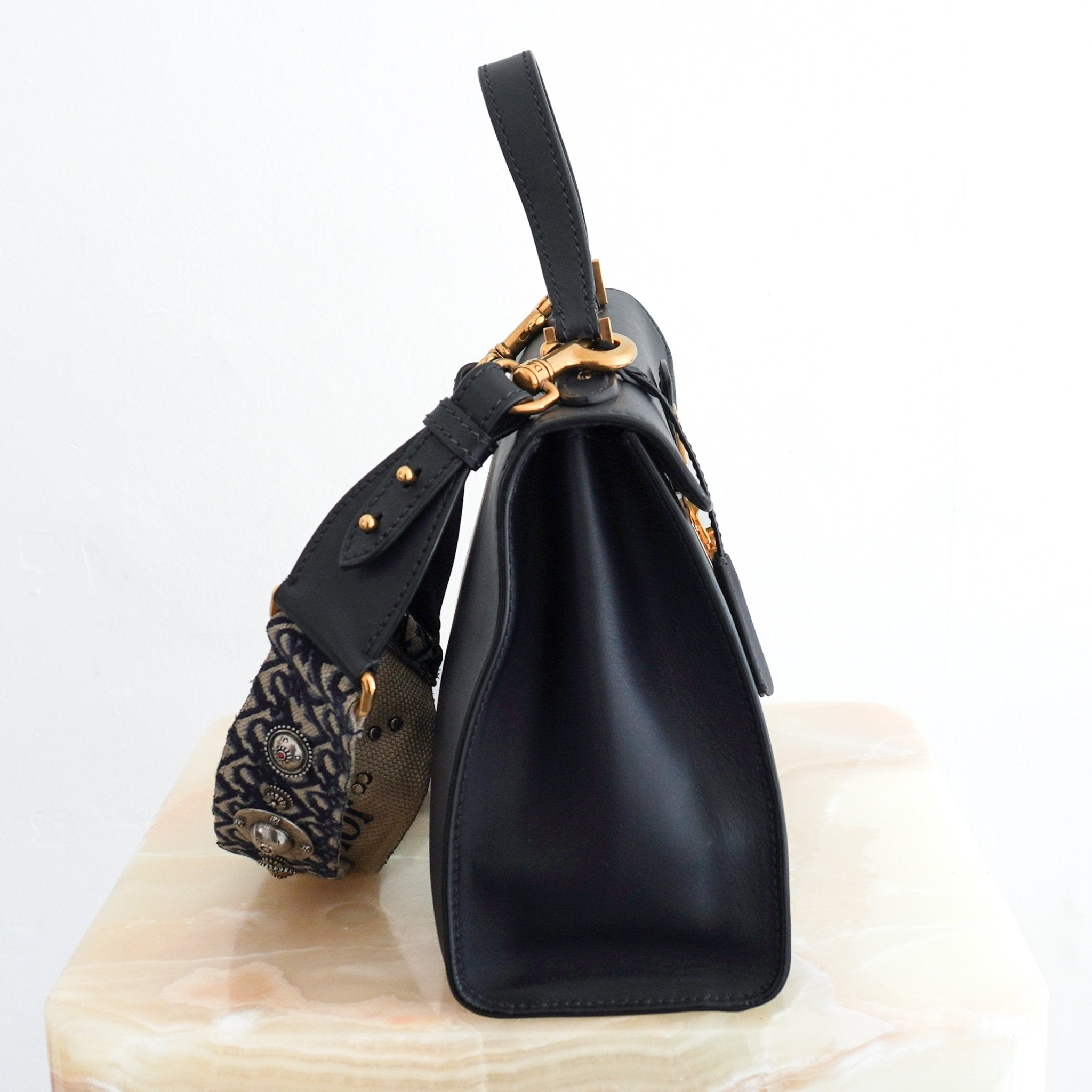Christian Dior Dioraddict Medium Top Handle Bag in Black Calfskin (RRP £2400) | Authentic Preloved - Reloved Again