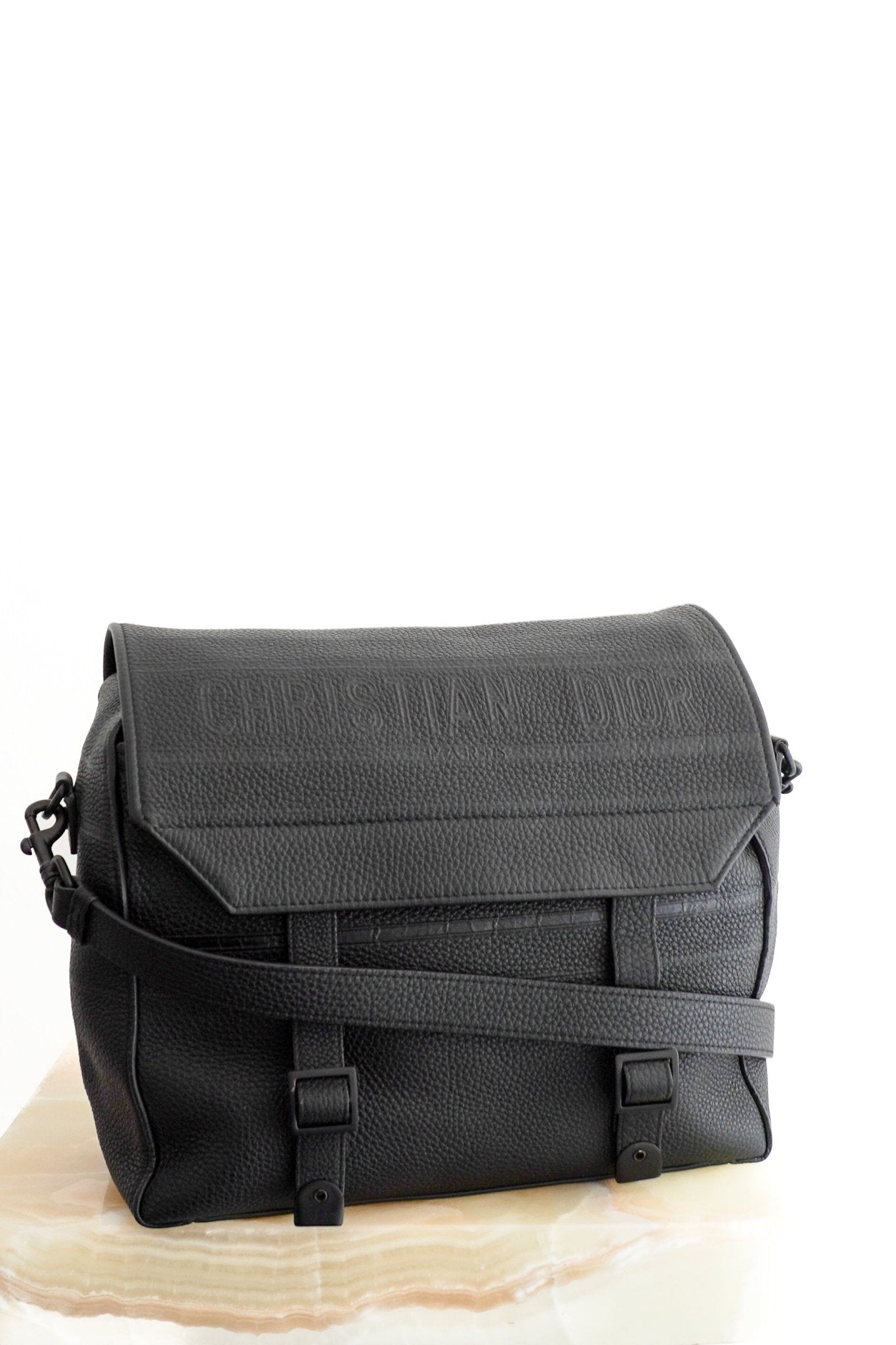 Christian Dior Large Diorcamp Messenger Bag in Noir Grained Calfskin (RRP £3000) | Authentic Preloved - Reloved Again