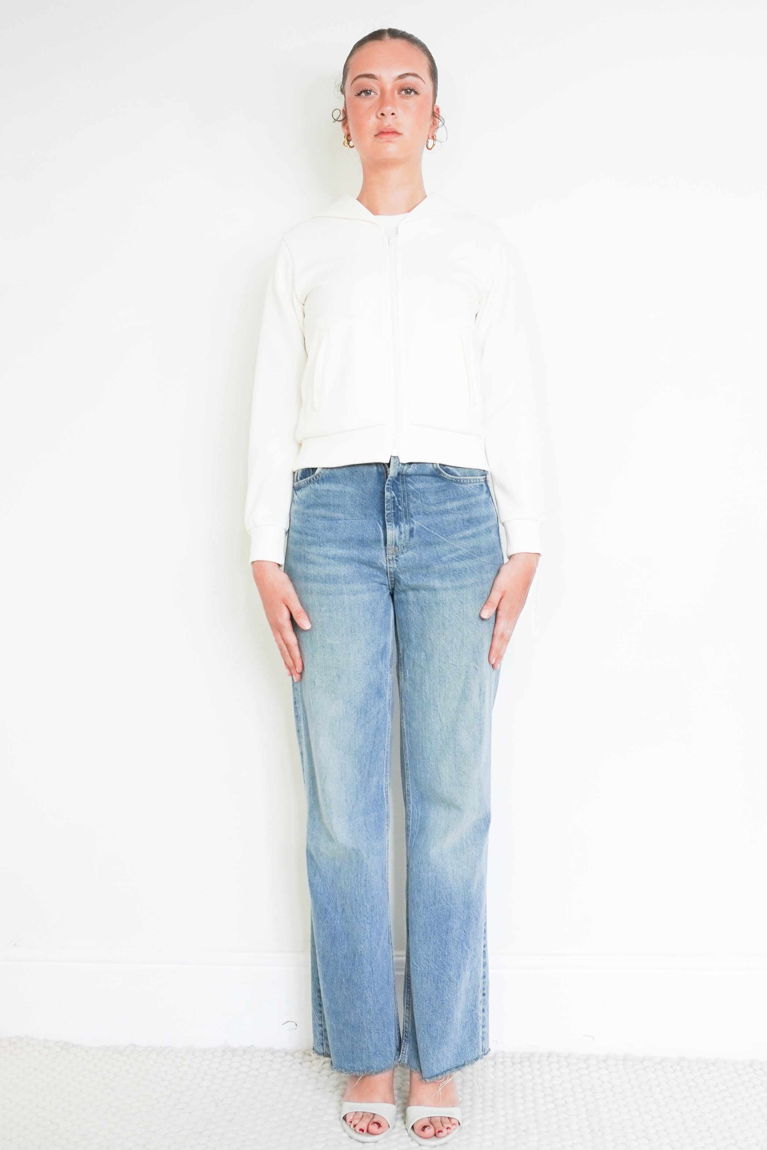 front photo of a Comme de Garçons Girl White Zipped Jacket