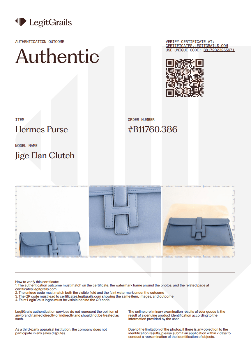 Hermes Jige clutch 29 Blue (RRP 3580) | Authentic Preloved - Reloved Again