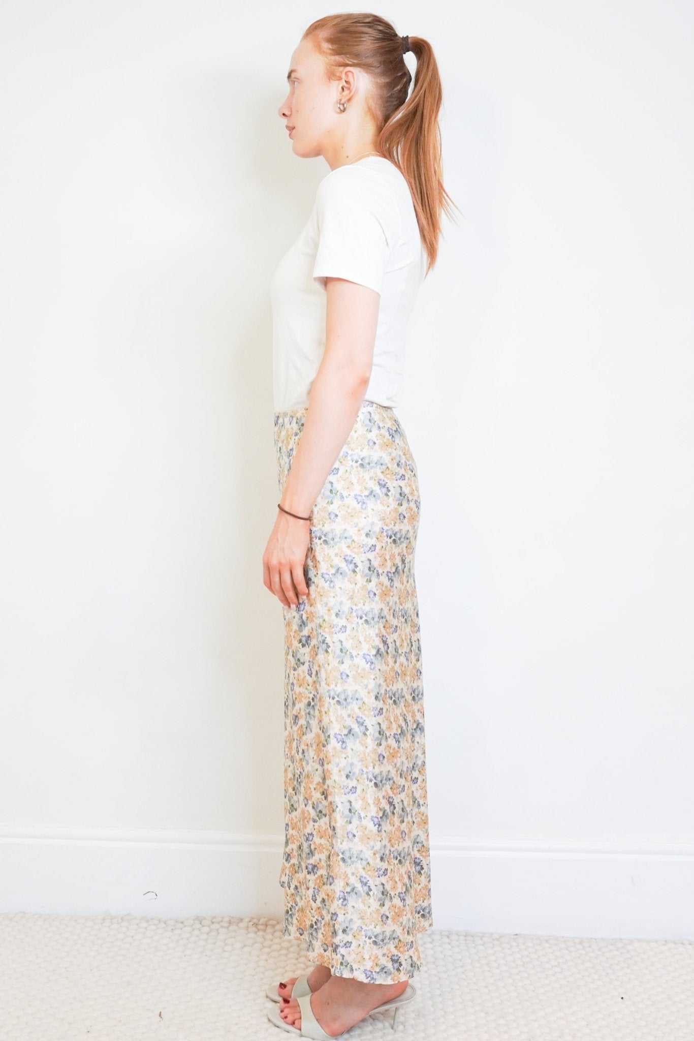 DOEN Cream Floral Silk Maxi Skirt (RRP £270) | Authentic Preloved - Reloved Again