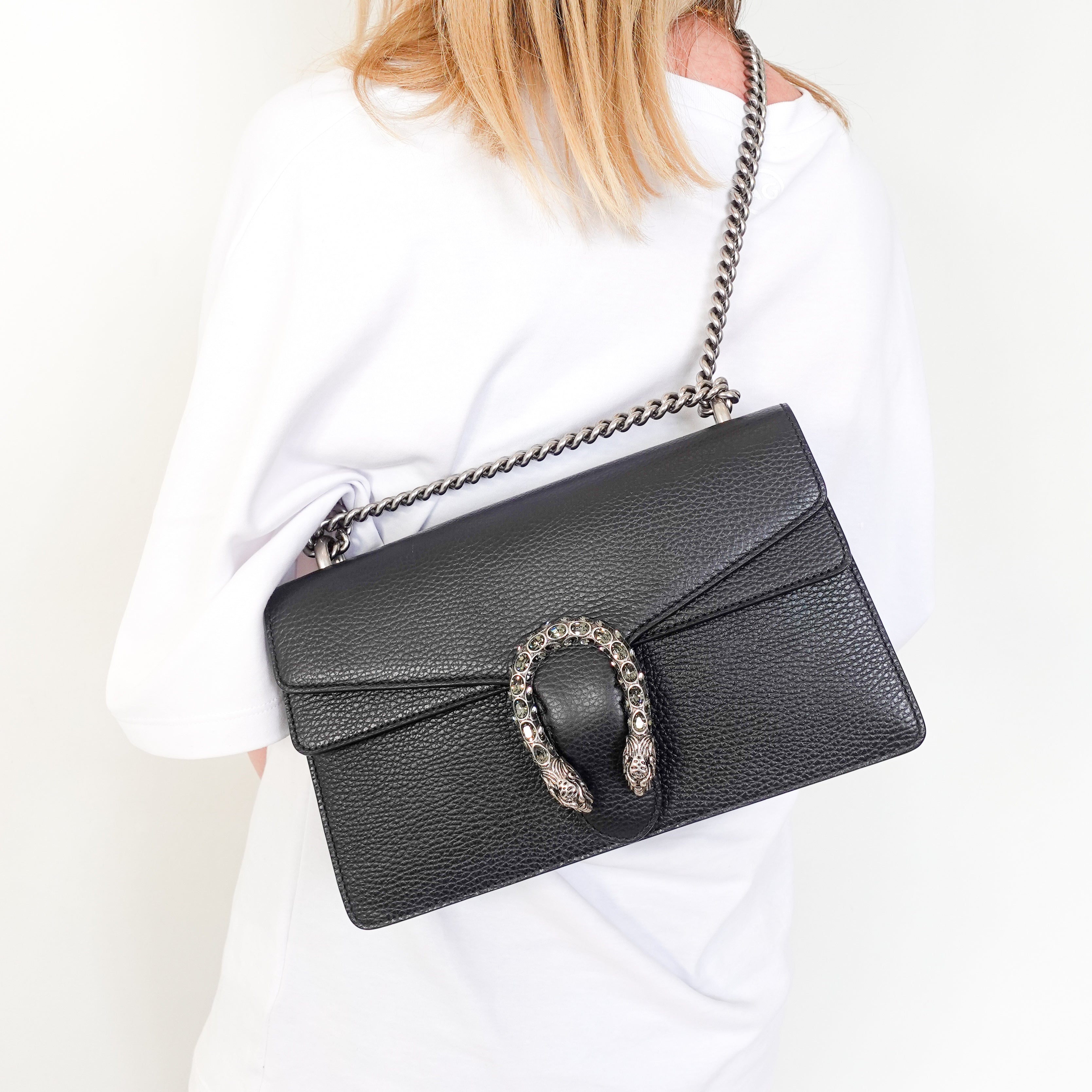 Gucci Dionysus Leather Diamond Black Bag RRP £2080 | Authentic Preloved