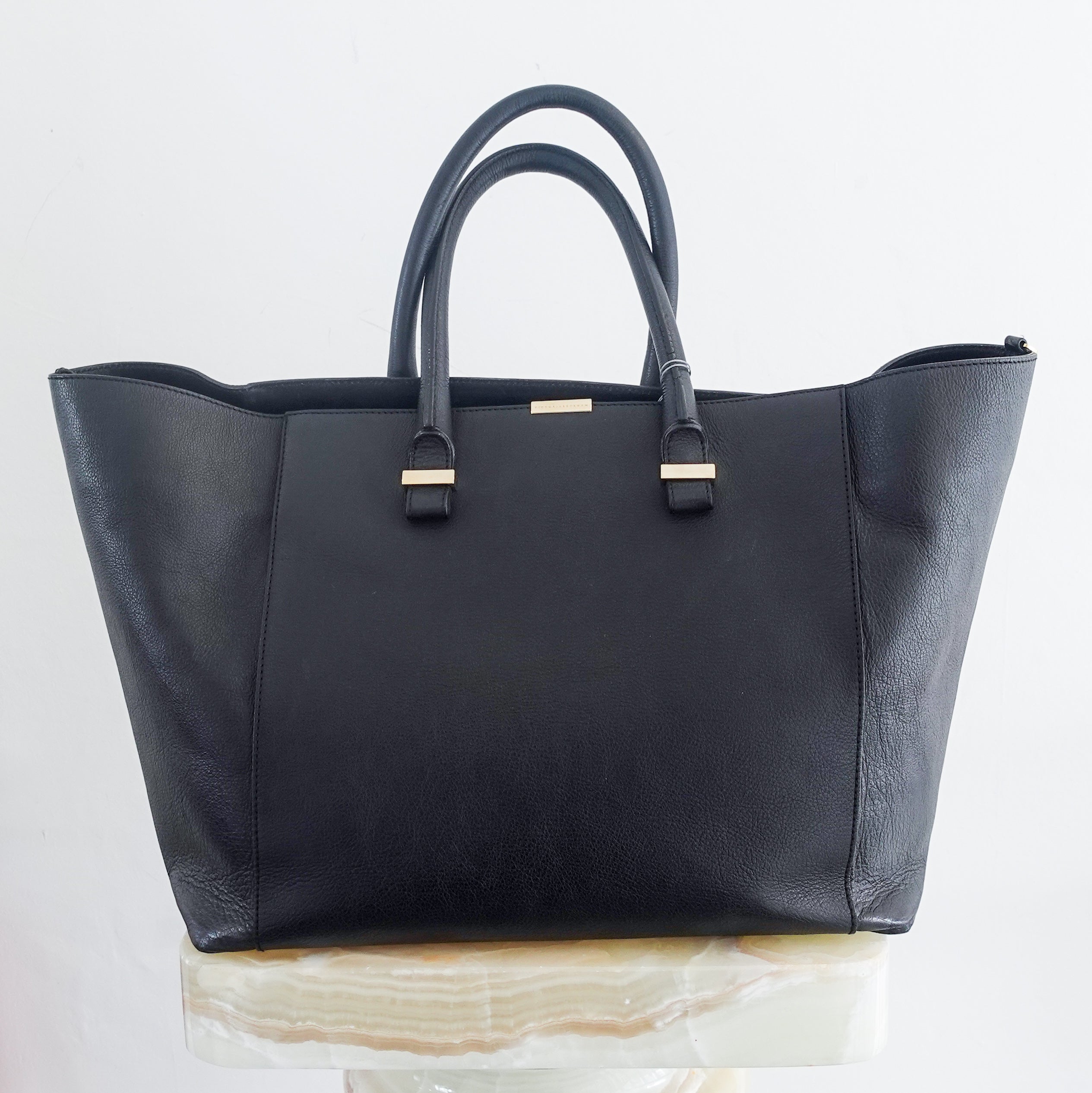 Black leather tote bag RRP £1199