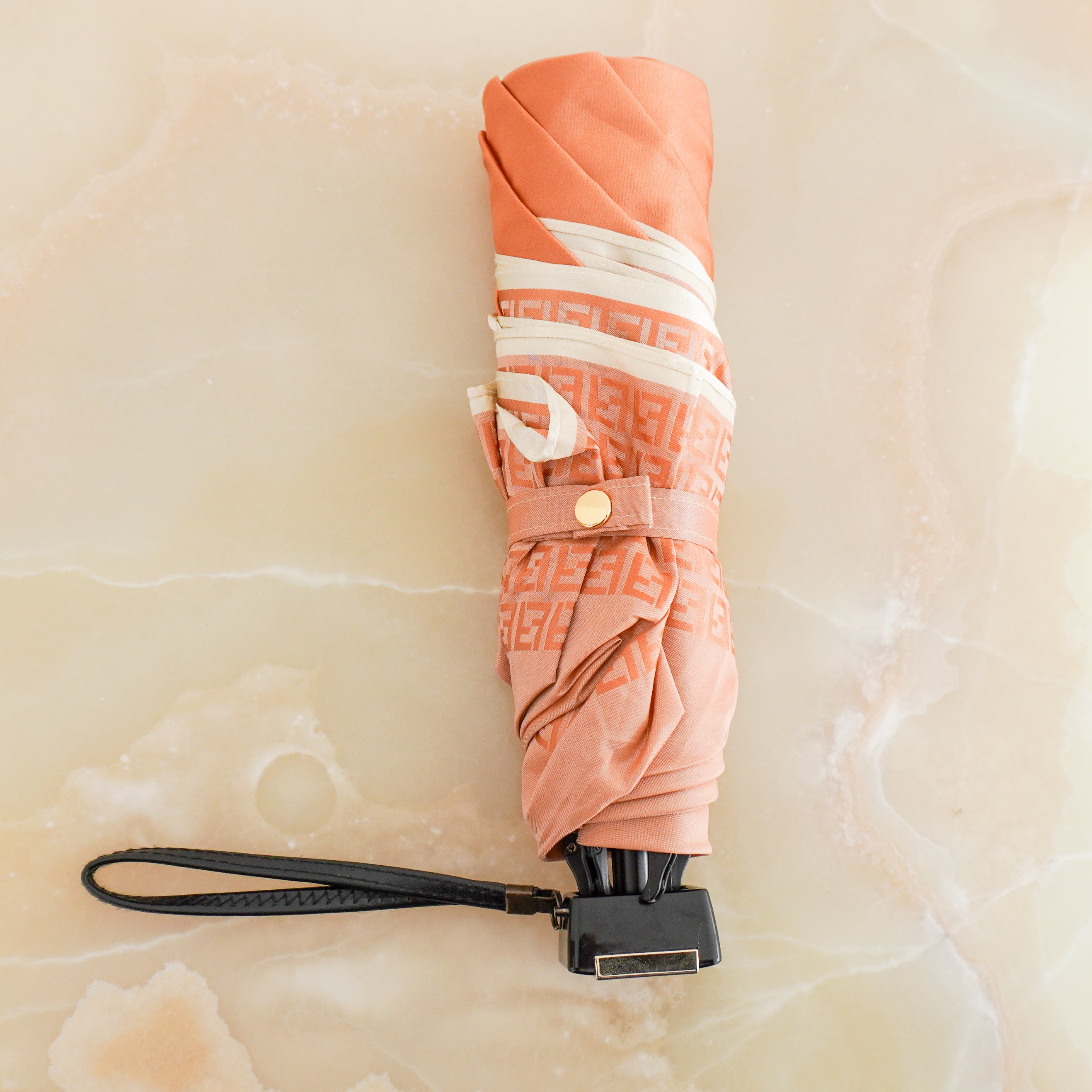 Fendi Orange FF Logo Folding Umbrella (RRP £400) | Authentic Preloved FINAL SALE