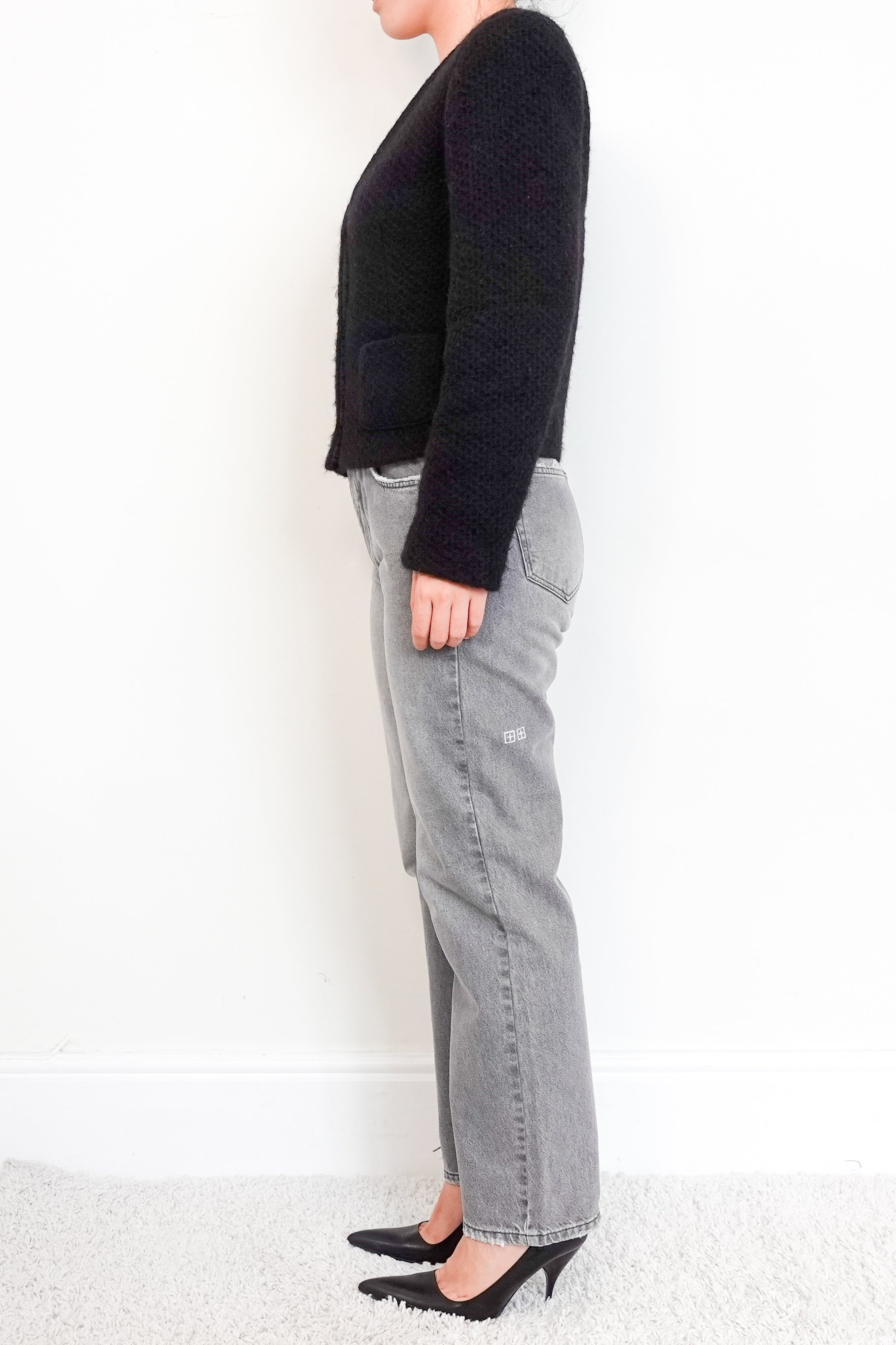 Anine Bing Boucle Black Cropped Jacket | Authentic Preloved