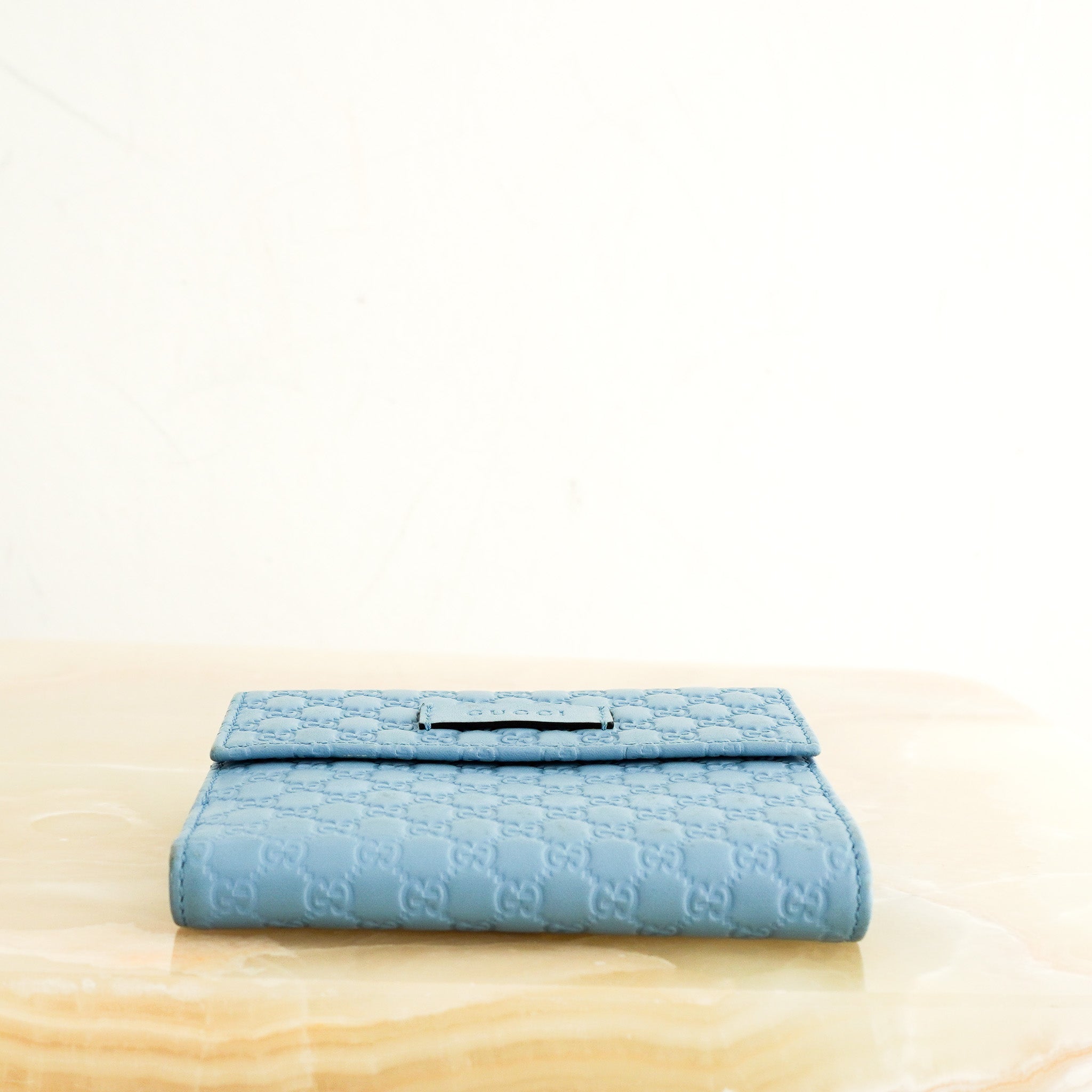 Gucci GG Monogram Bi - Fold Wallet in Blue RRP £495 | Authentic Preloved - Reloved Again