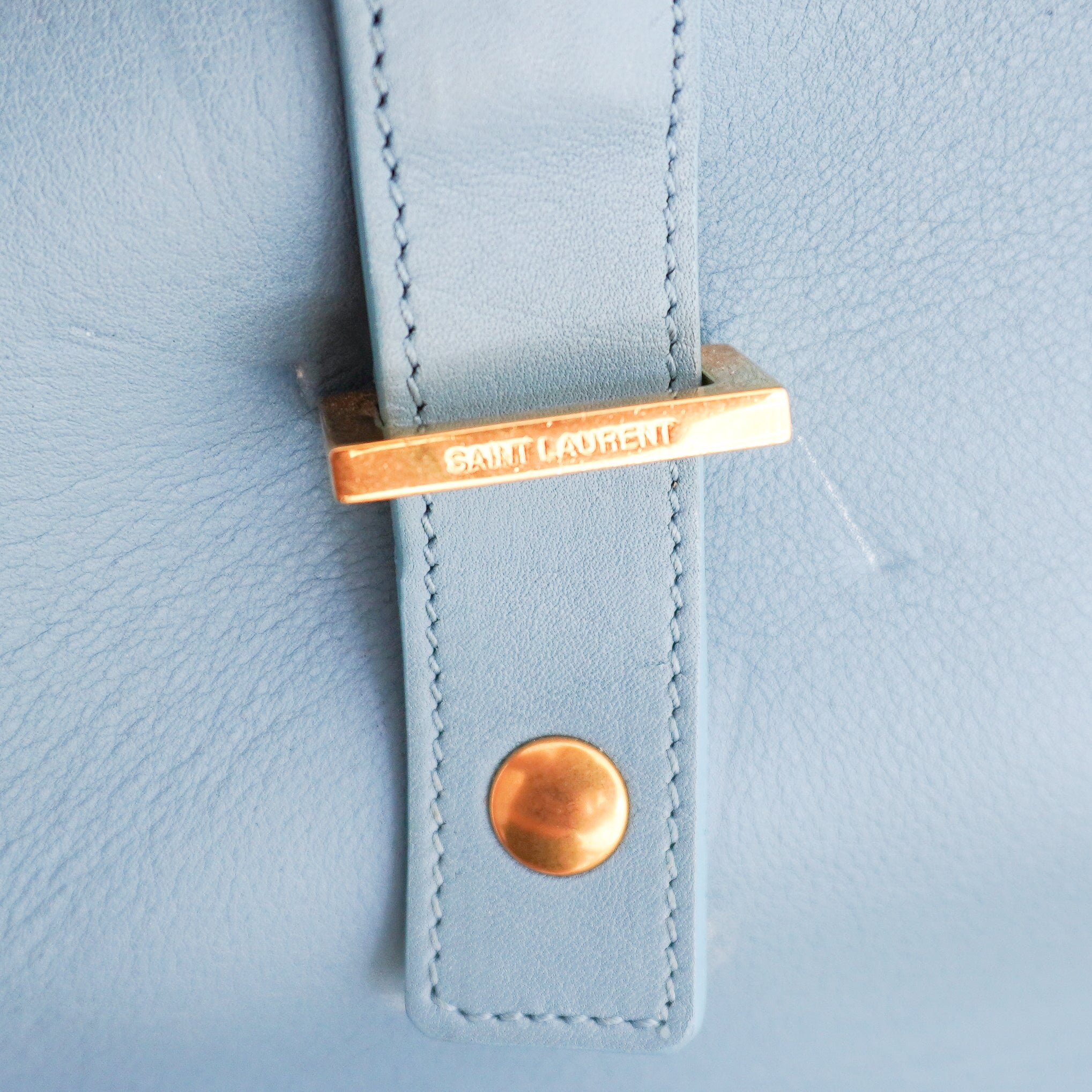 Saint Laurent Y Ligne Cabas Bag in Light Blue RRP £1800 | Authentic Preloved - Reloved Again