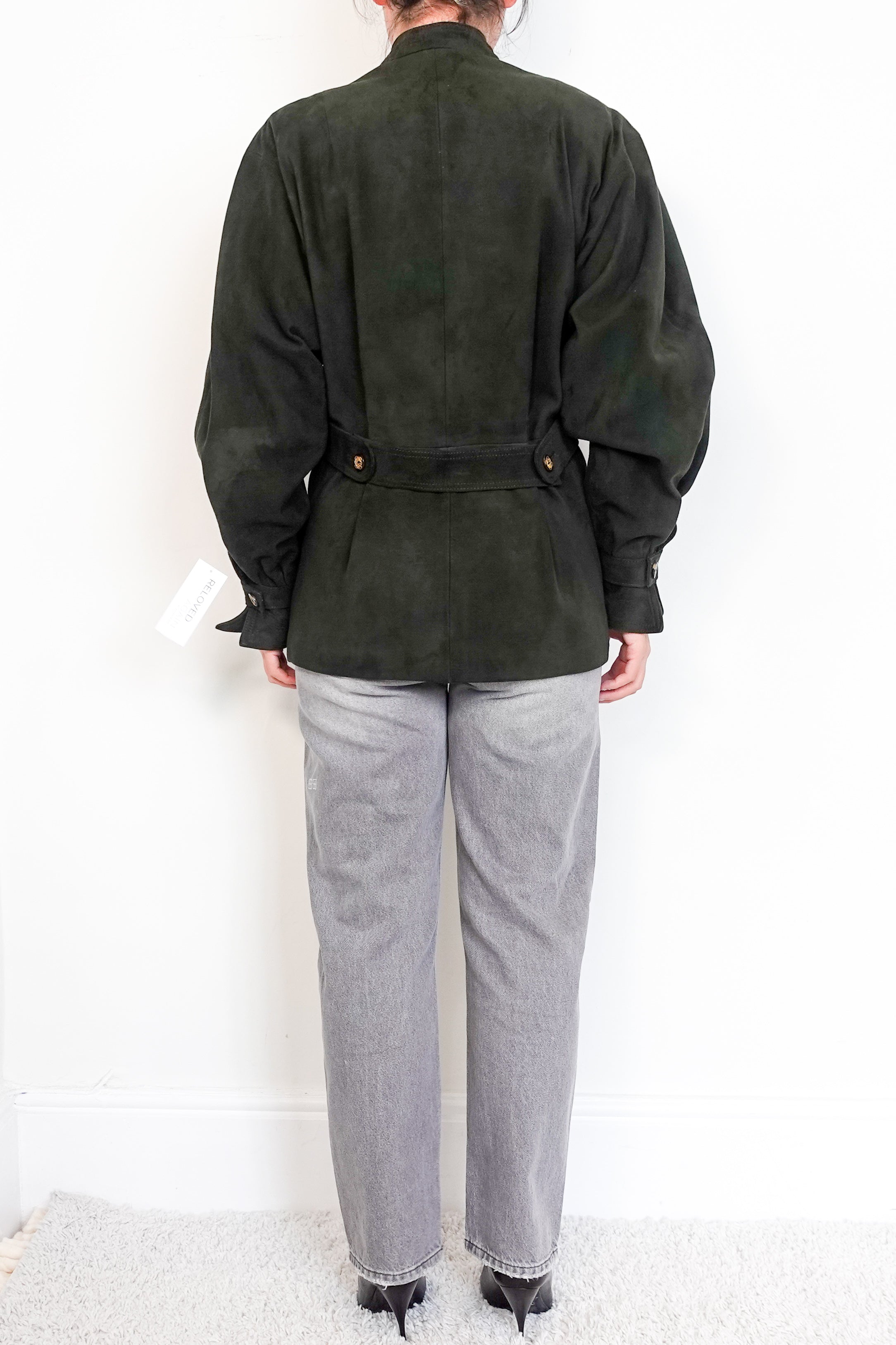 Loewe Vintage Green Suede Jacket | Authentic Preloved