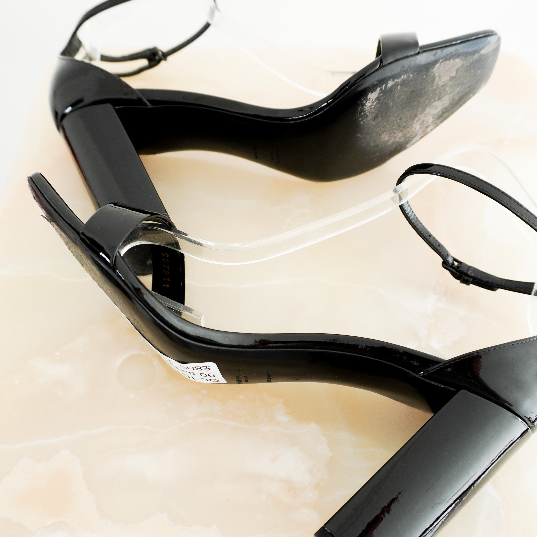 New Saint Laurent Bea Patent Heels in Black RRP £850 | Authentic Preloved - Reloved Again