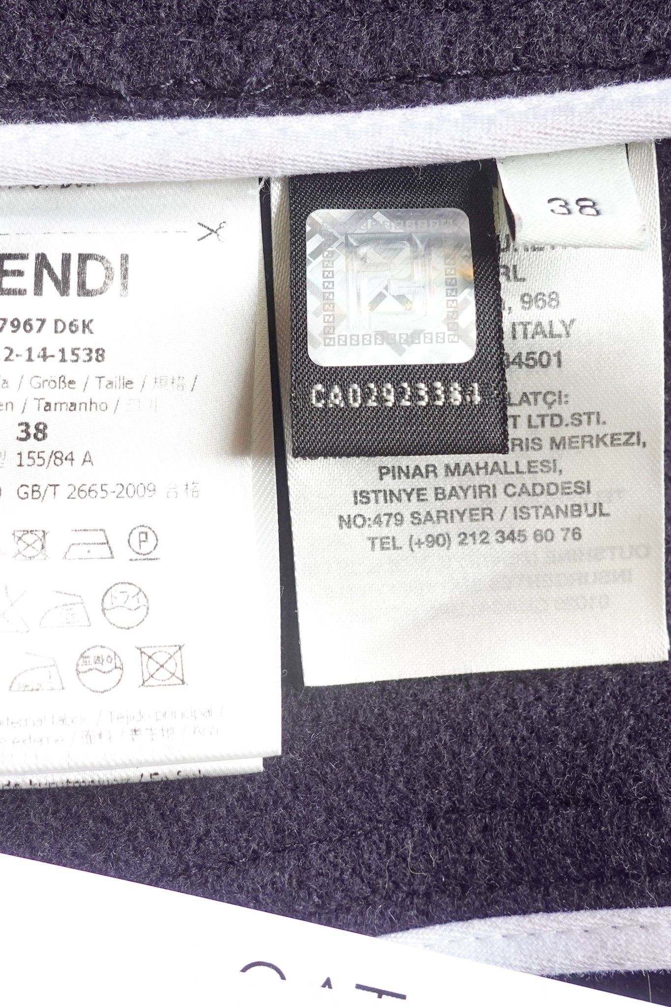 Fendi Black Wool Coat with White Lining RRP £5K | Authentic Preloved - Reloved Again