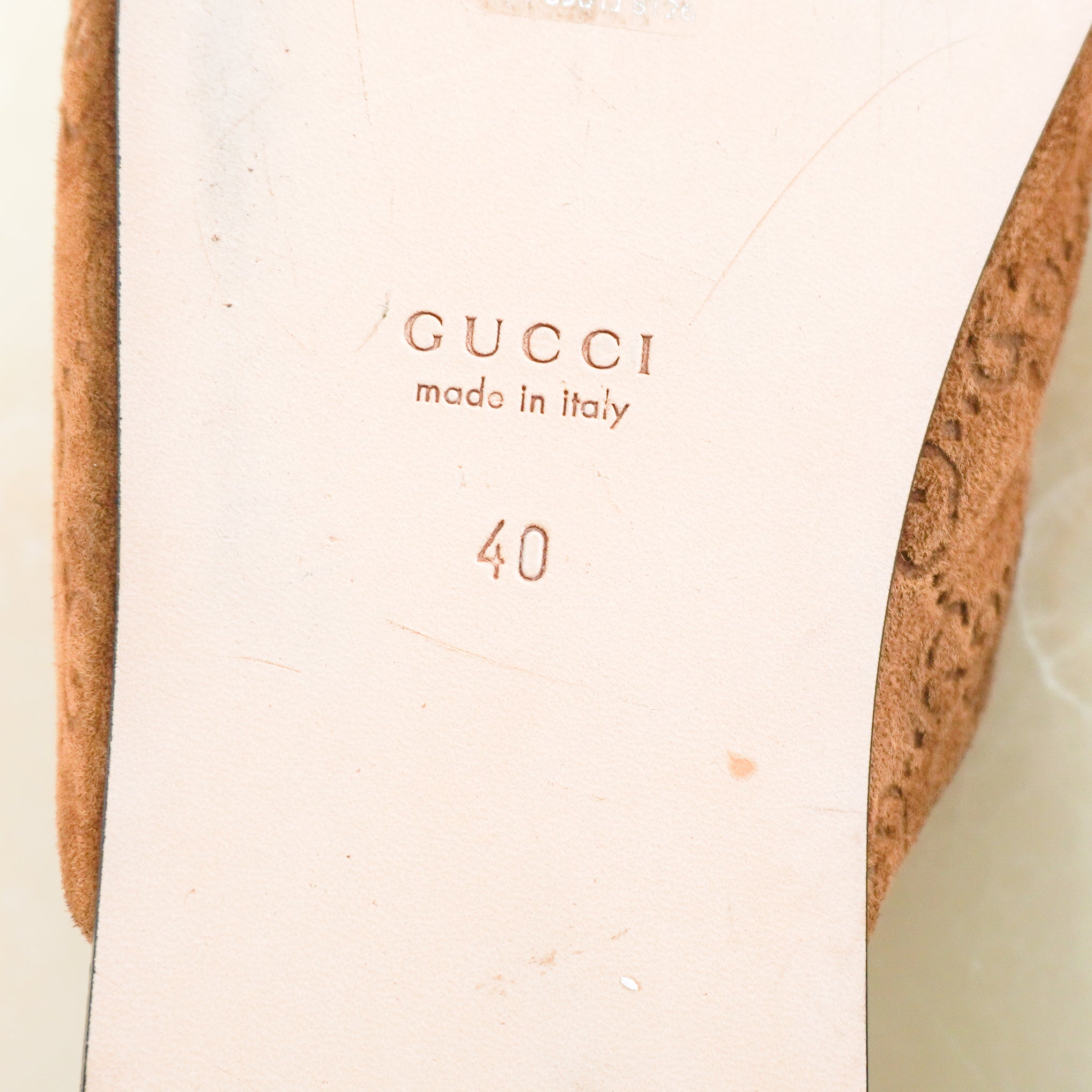 NEW Gucci Pepper Brown Suede GG Annette Mules RRP £710 | Authentic Preloved - Reloved Again