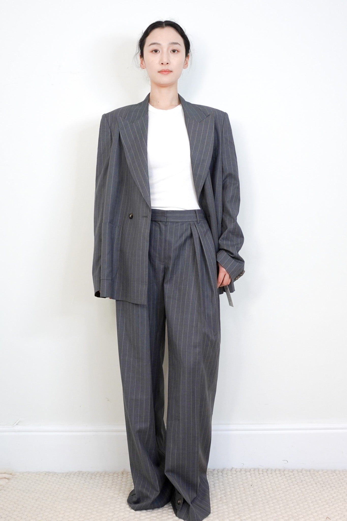 NEW Rat & Boa Cate Striped Trousers in Grey RRP £195 | Authentic Preloved - Reloved Again