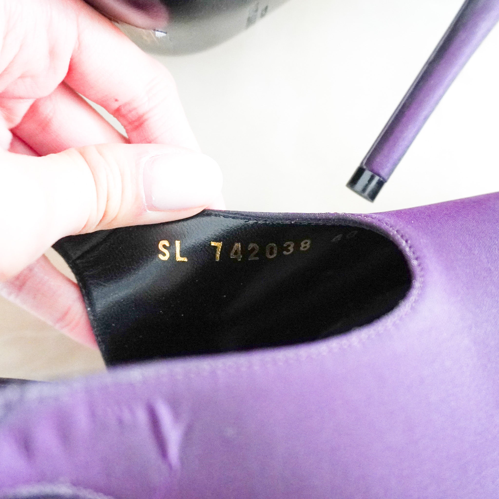 Saint Laurent Yasmeen Satin Slingback Pumps in Purple RRP £925 | Authentic Preloved - Reloved Again