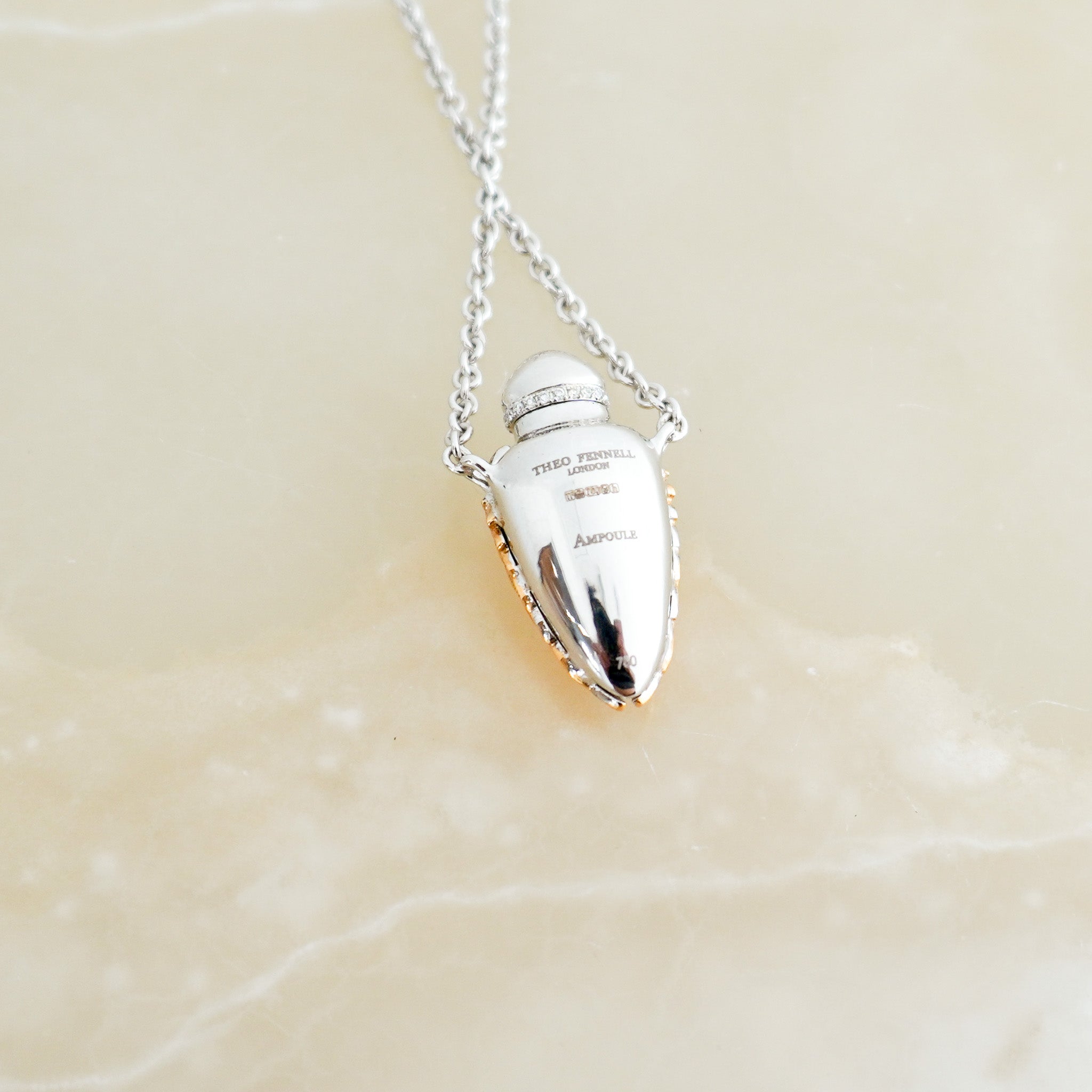 Theo Fennell Diamond-Set ‘Ampoule’ Pendant Necklace in 18ct Gold | Authentic Preloved FINAL SALE