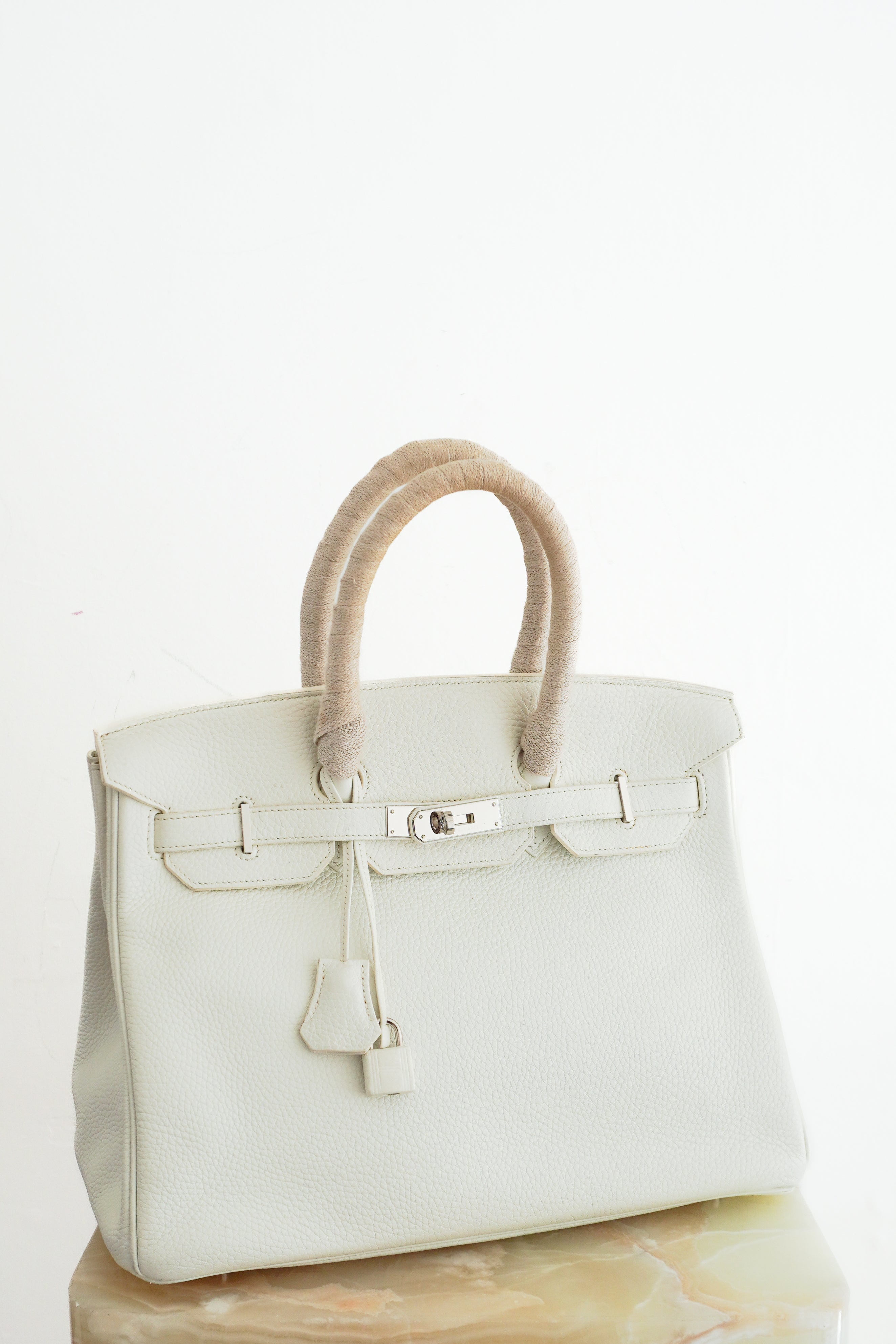 Hermès White Birkin 35 Togo Leather Palladium Hardware | Authentic Preloved