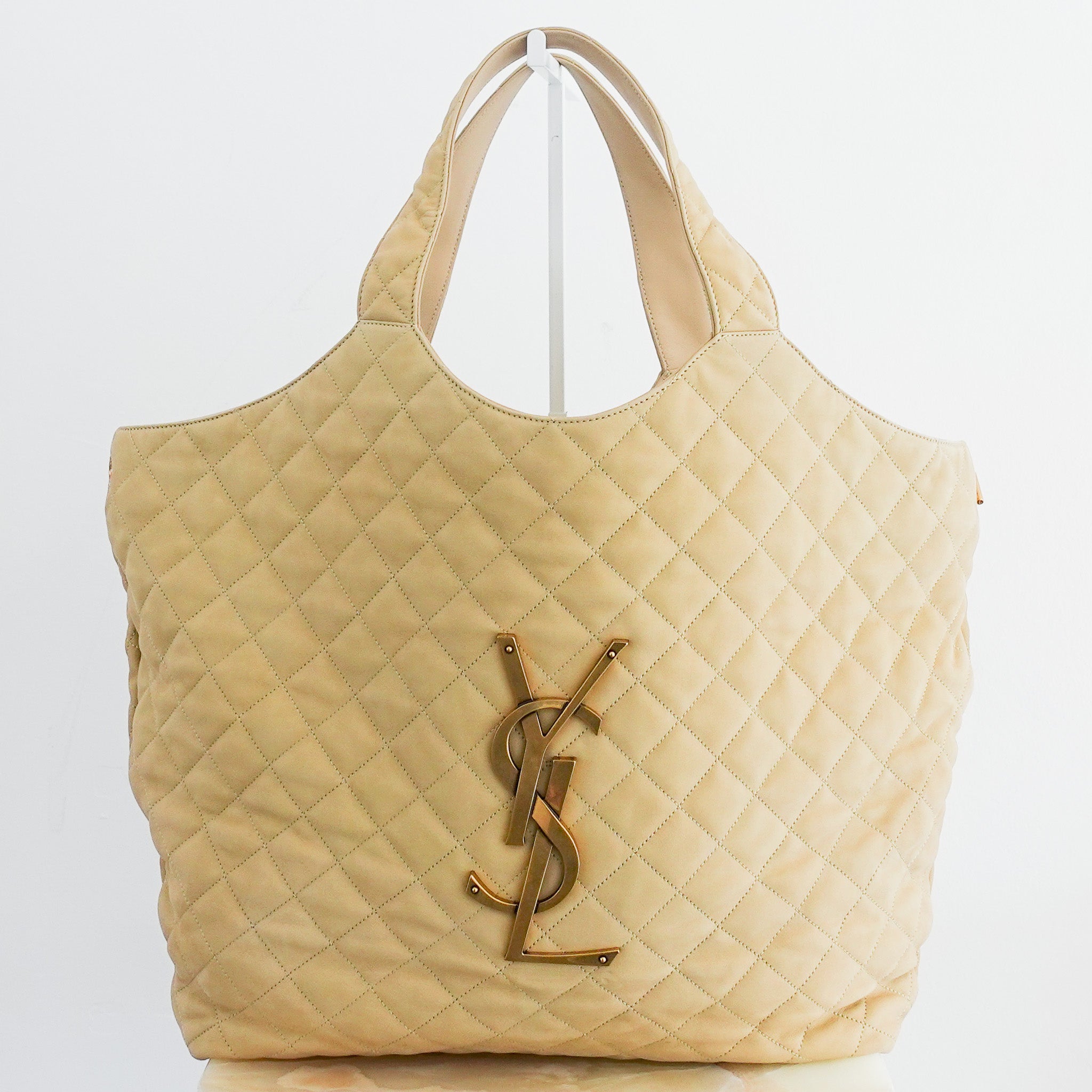 Saint Laurent ICARE Quilted Lambskin in beige RRP £3755 | Authentic Preloved