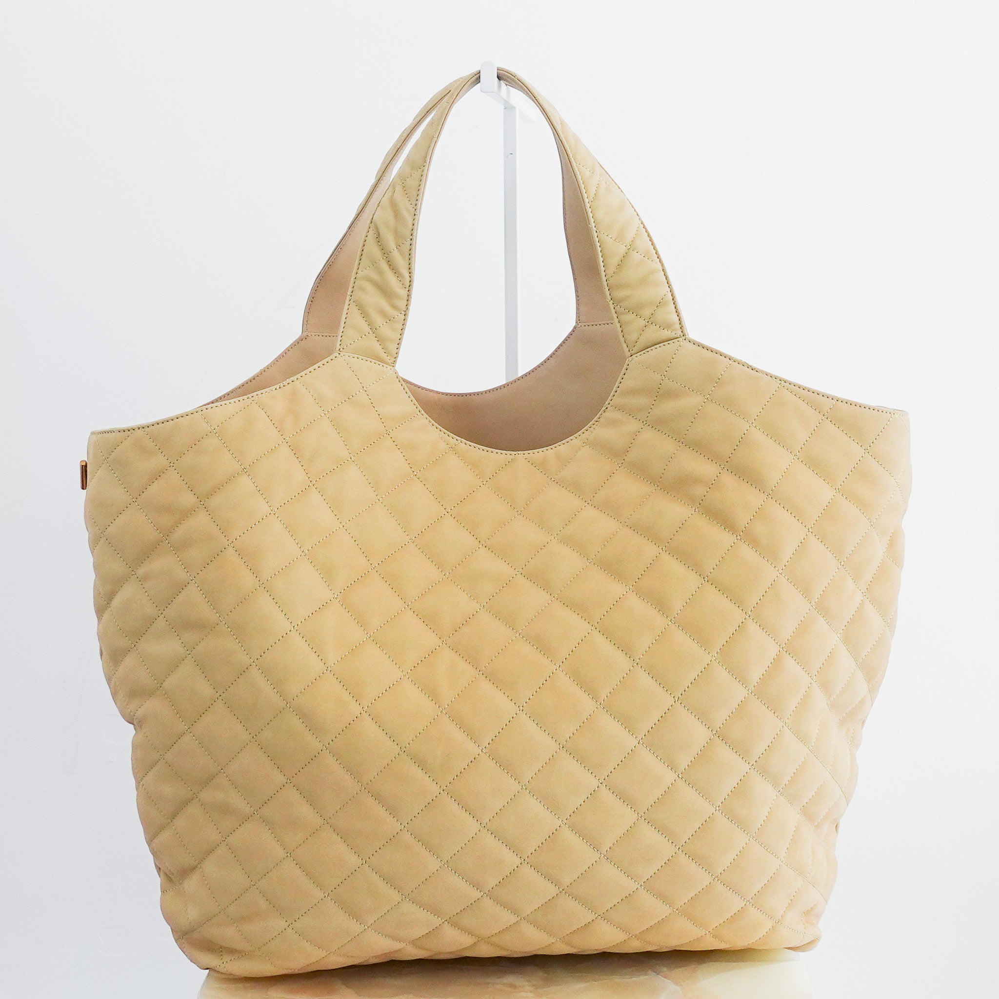 Saint Laurent ICARE Quilted Lambskin in beige RRP £3755 | Authentic Preloved