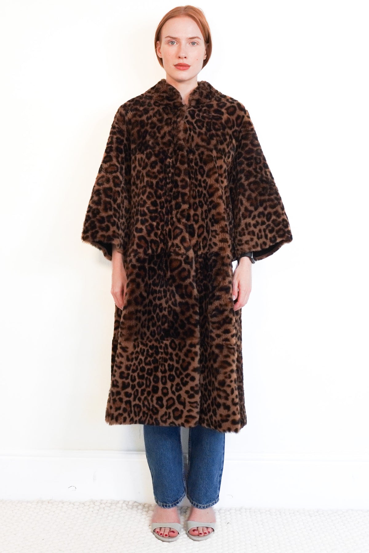 Stoned and Waisted Leopard Print Long Shearling Coat (RRP £1600) | Authentic Preloved