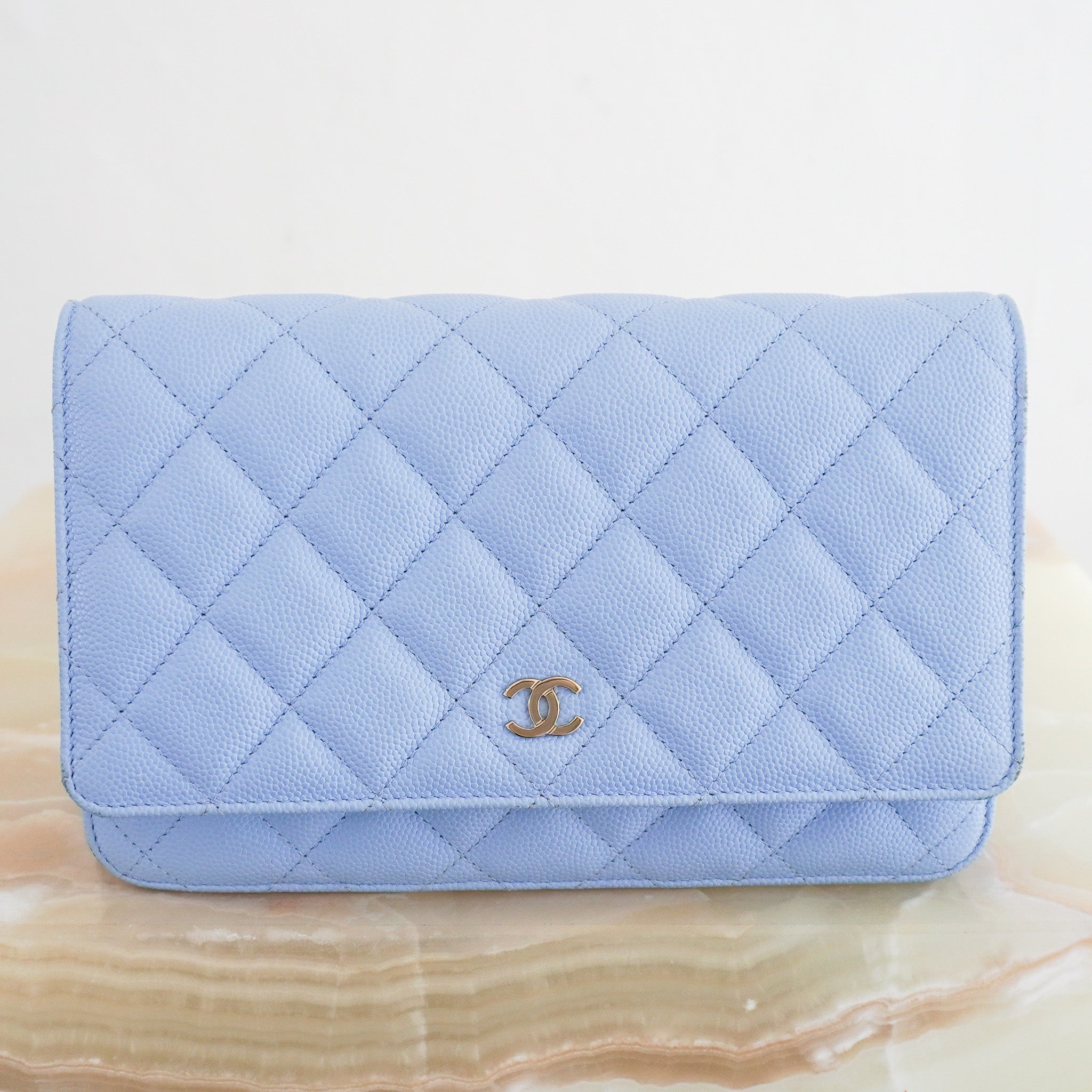 Chanel Blue Caviar Leather Wallet on Chain RRP £3000| Authentic Preloved