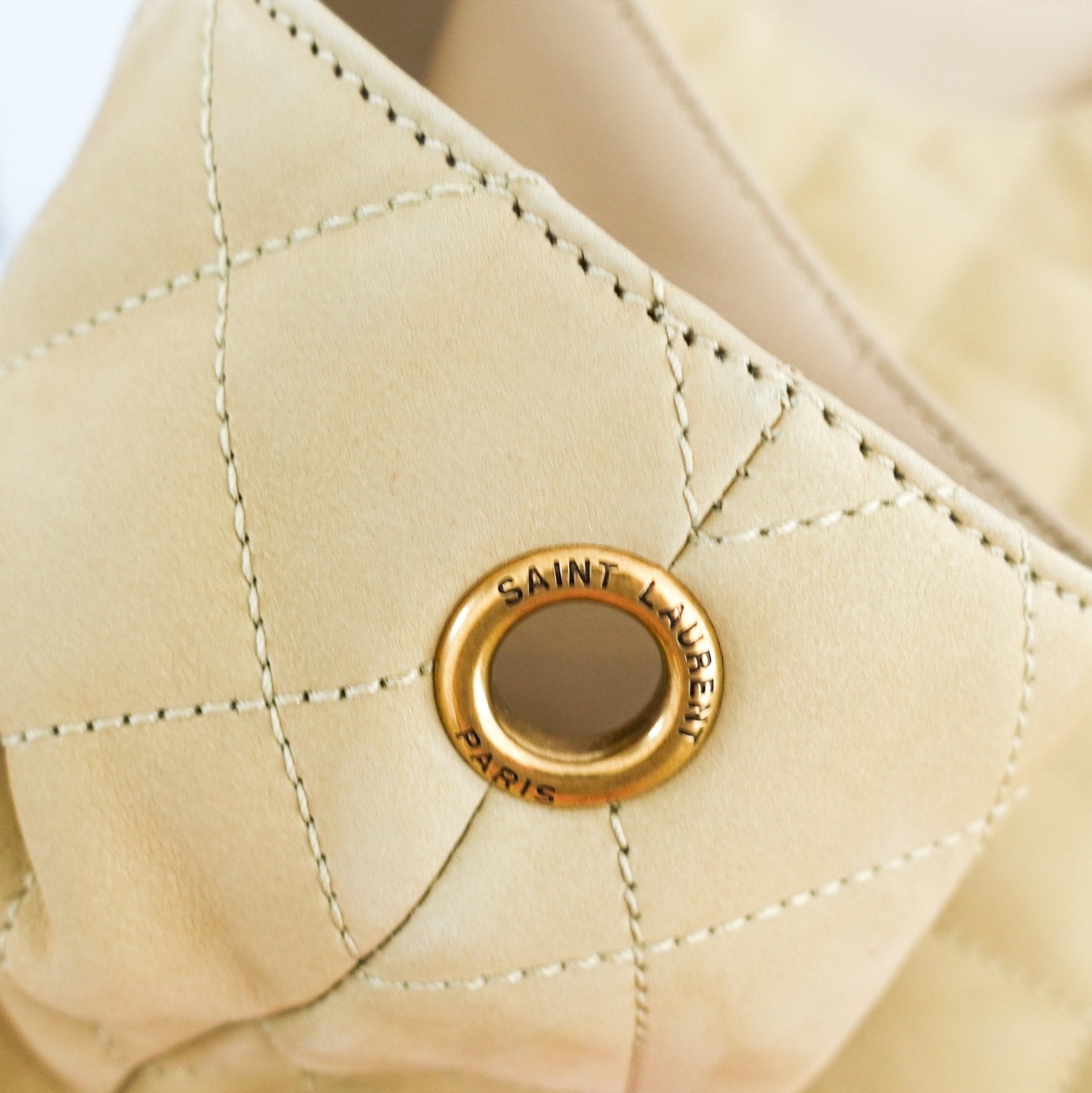 Saint Laurent ICARE Quilted Lambskin in beige RRP £3755 | Authentic Preloved - Reloved Again