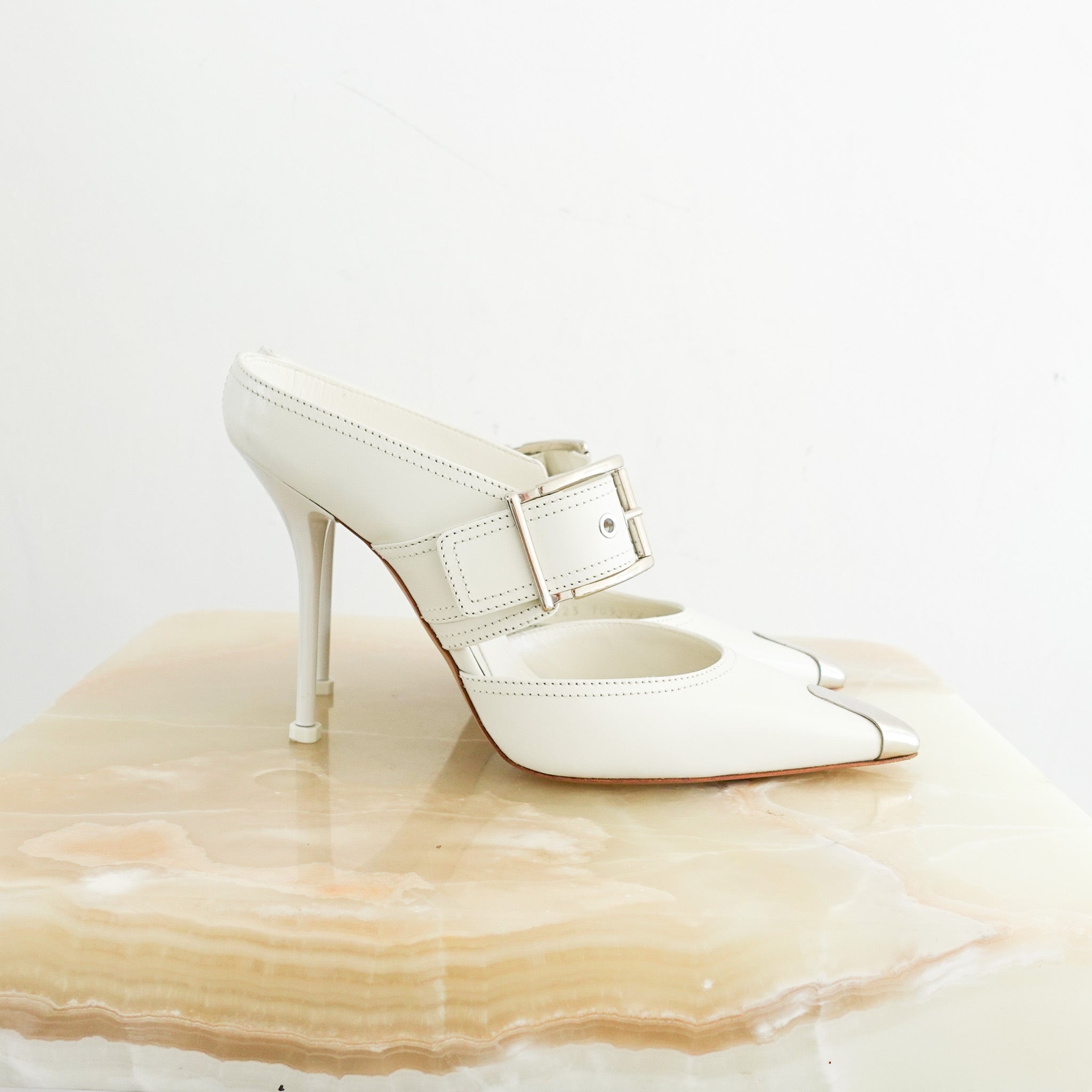 Alexander McQueen Alex Buckle Mules RRP £550 | Authentic Preloved